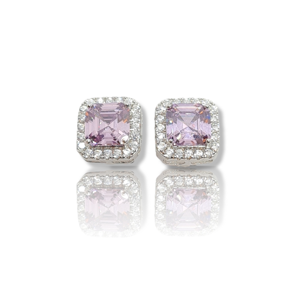 Platinum plated silver 925º earrings with white zircon(code FC007007)
