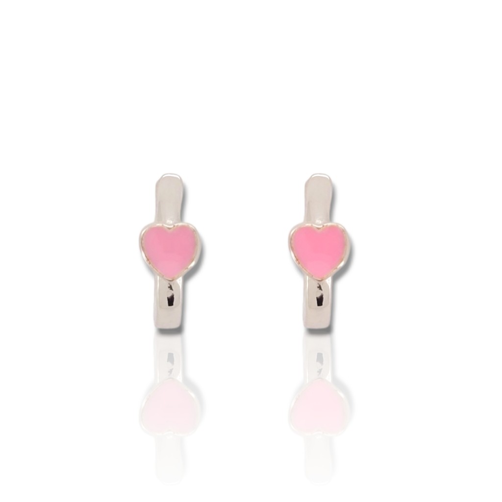 Orecchini cuoricino in argento 925° rodiato  (code FC007077)