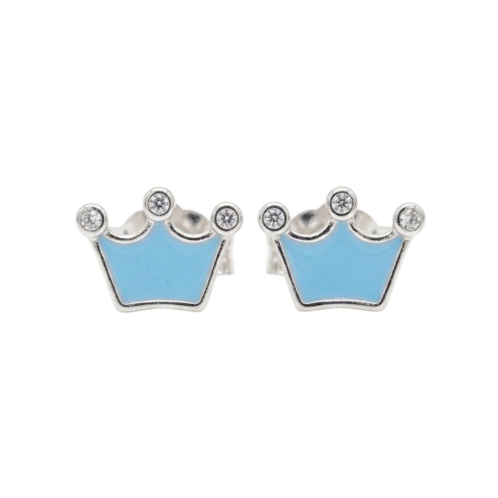 Orecchini Corona in argento 925° rodiato
