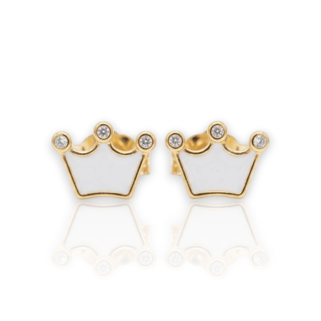 Orecchini Corona in argento 925° dorato
