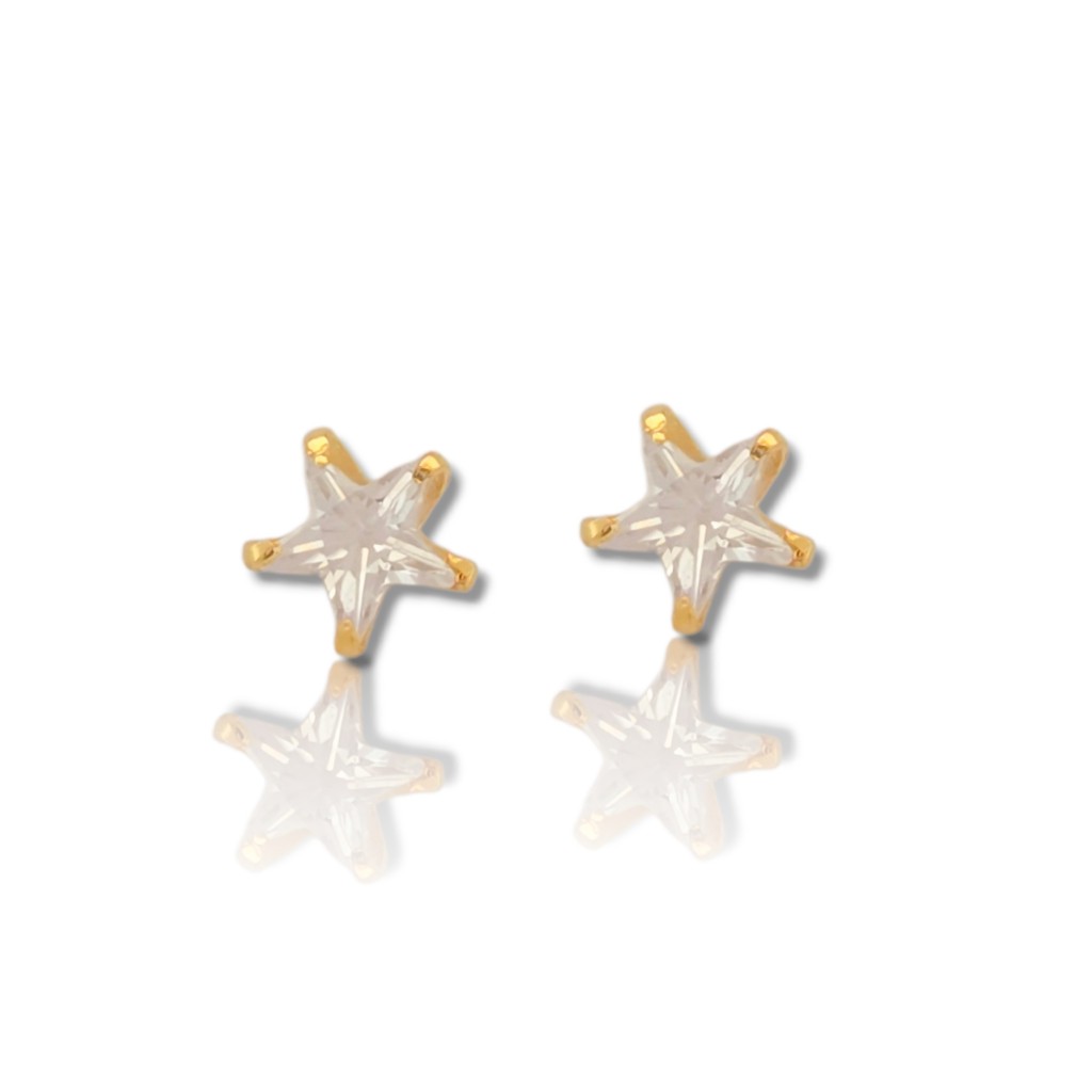 Yellow - gold plated  silver 925º STAR earrings (code FC011283)