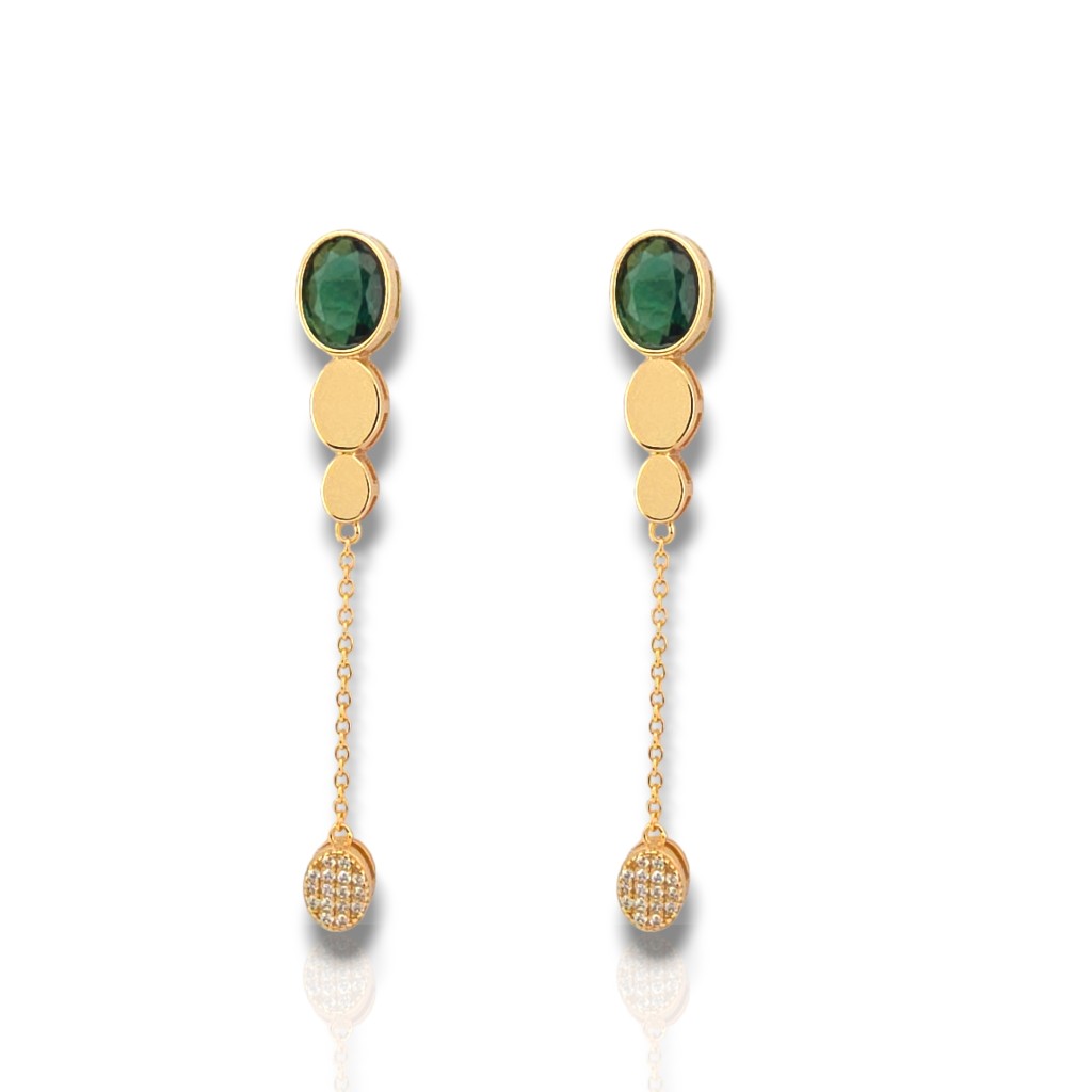 Gold plated silver 925º drop earrings (code FC011393)