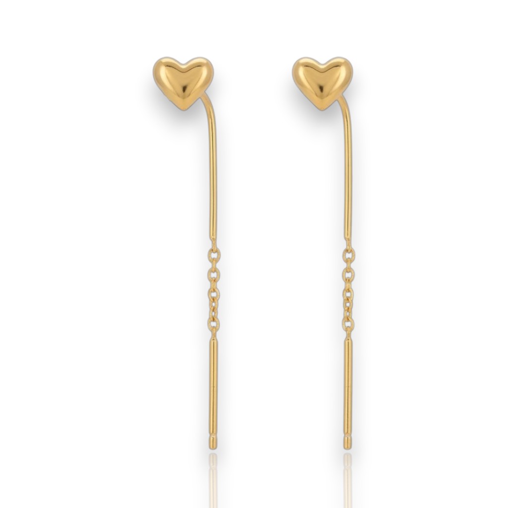 Orecchini  cuoricini in argento 925° oro giallo (code FC11451)