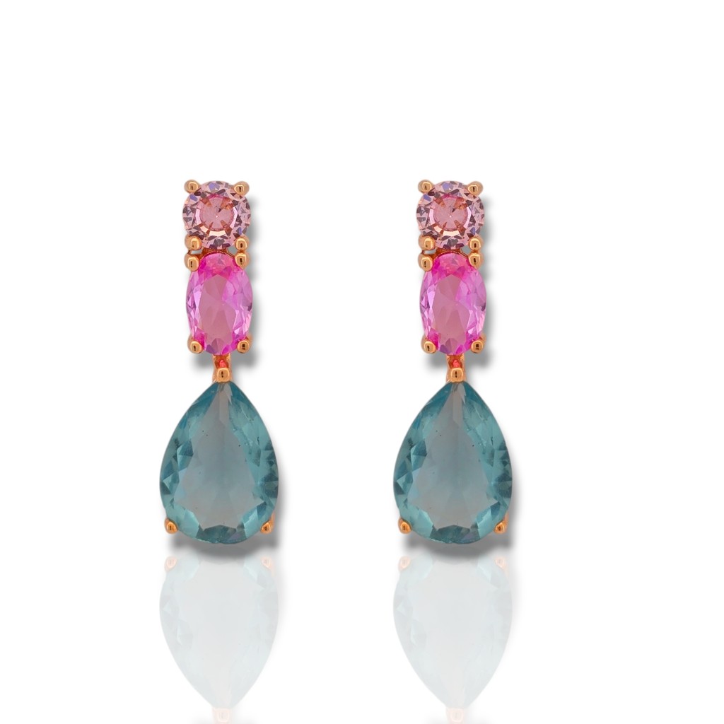 Orecchini in argento 925° dorato oro Rosa (code FCM2697)