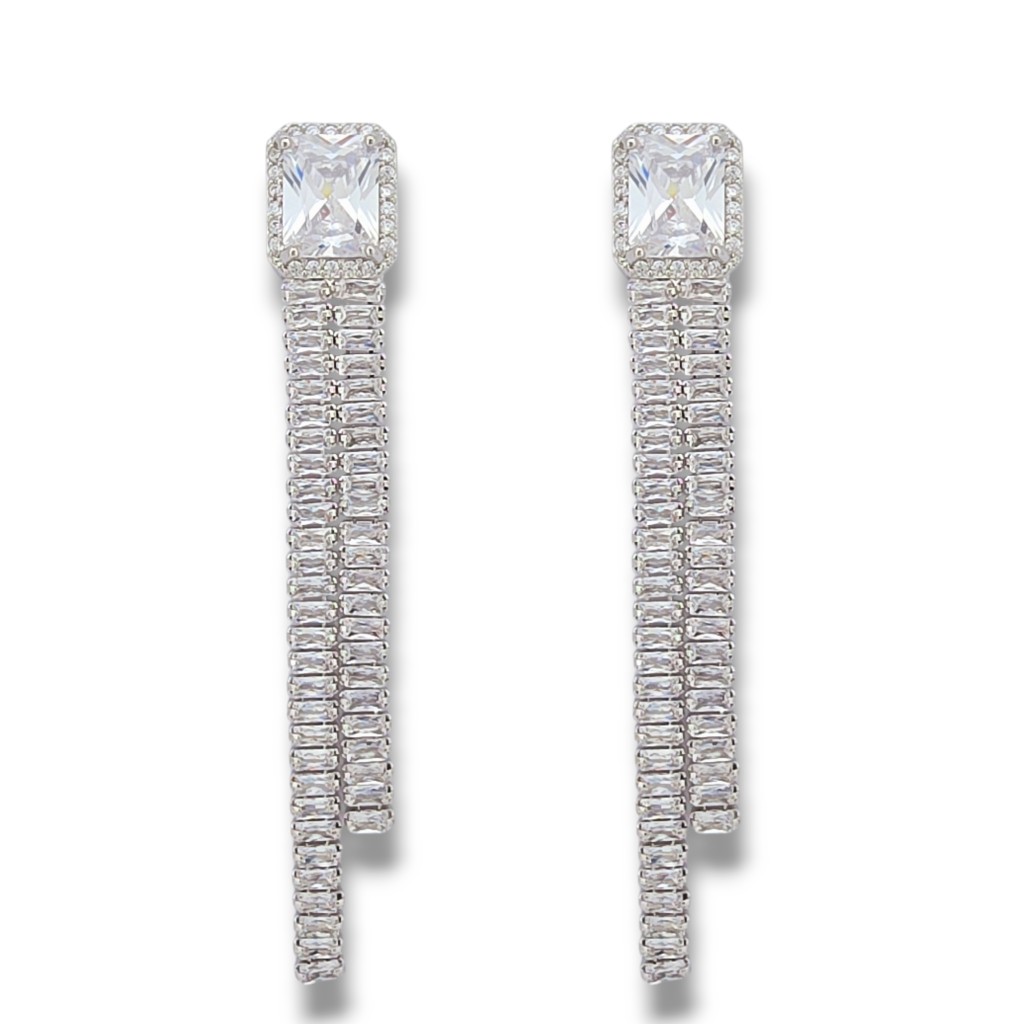Platinum plated silver 925º earrings (code FCM2699)