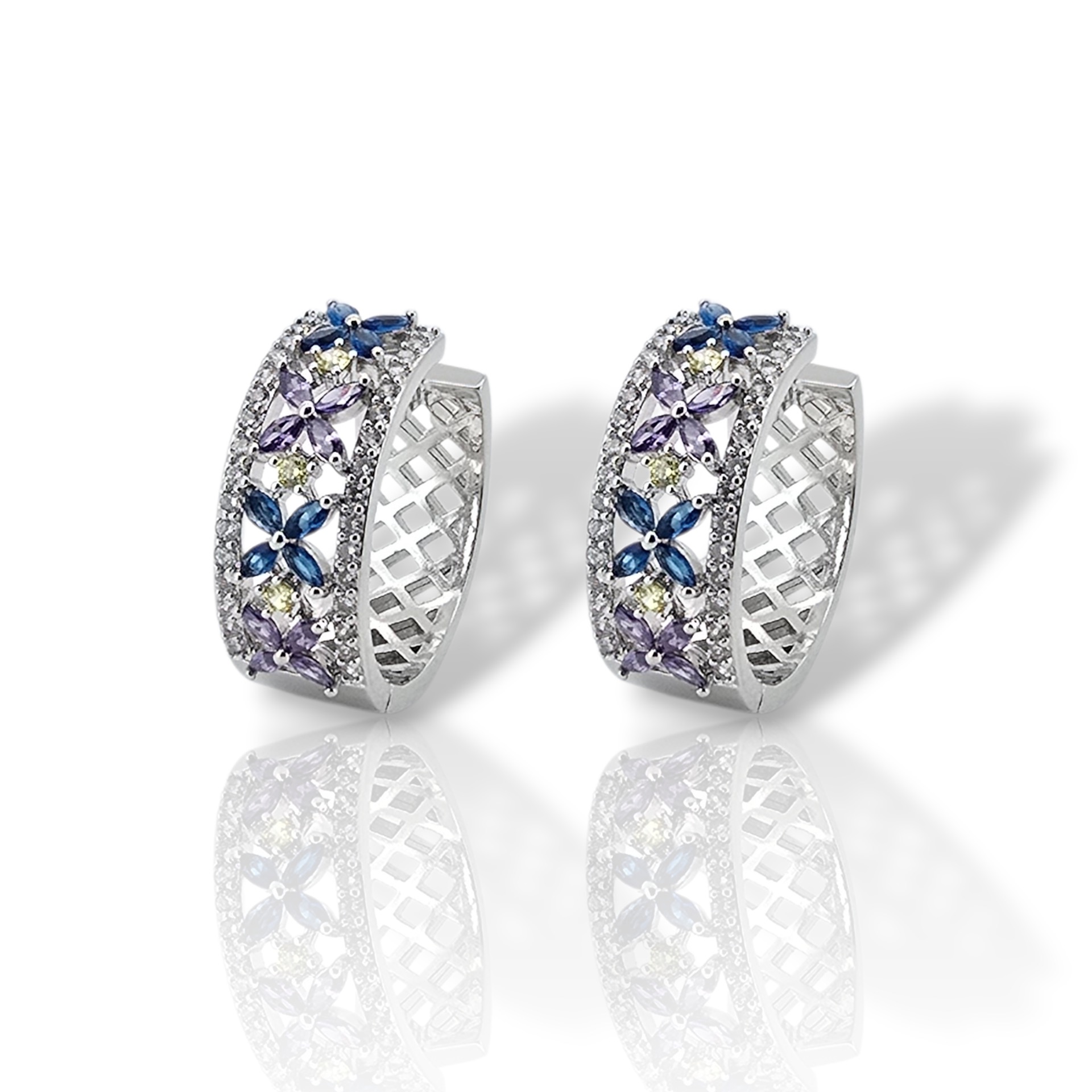 Σκουλαρίκια κρικάκι απο επιπλατινωμένο ασήμι 925° (code FCM003000)