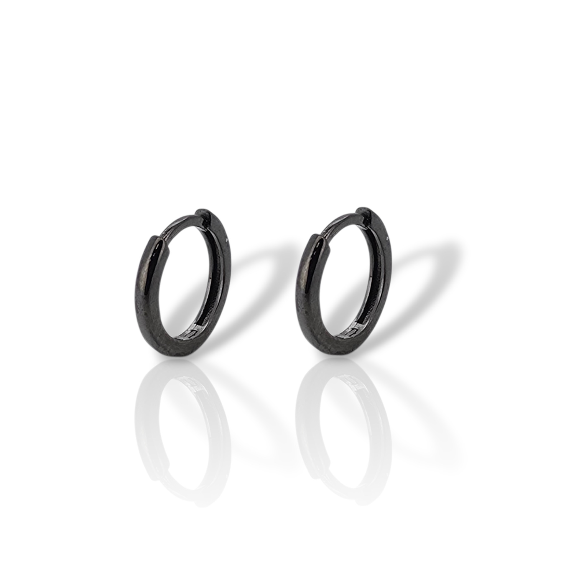 Orecchini a Cerchio in Argento Sterling con Placcatura in Platino Nero(code GEM25860)