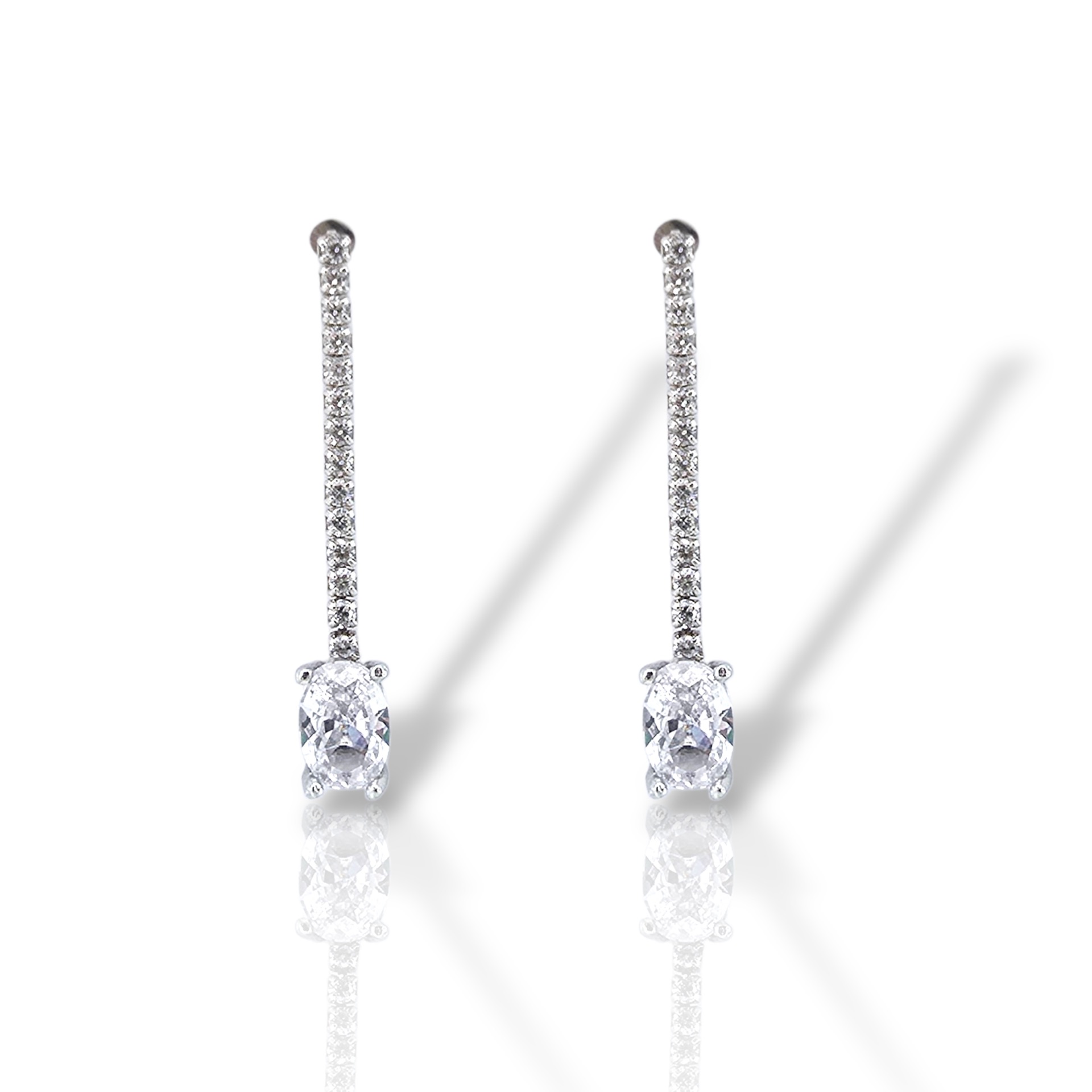 Σκουλαρίκια απο επιπλατινωμένο ασήμι 925° (code H002852)