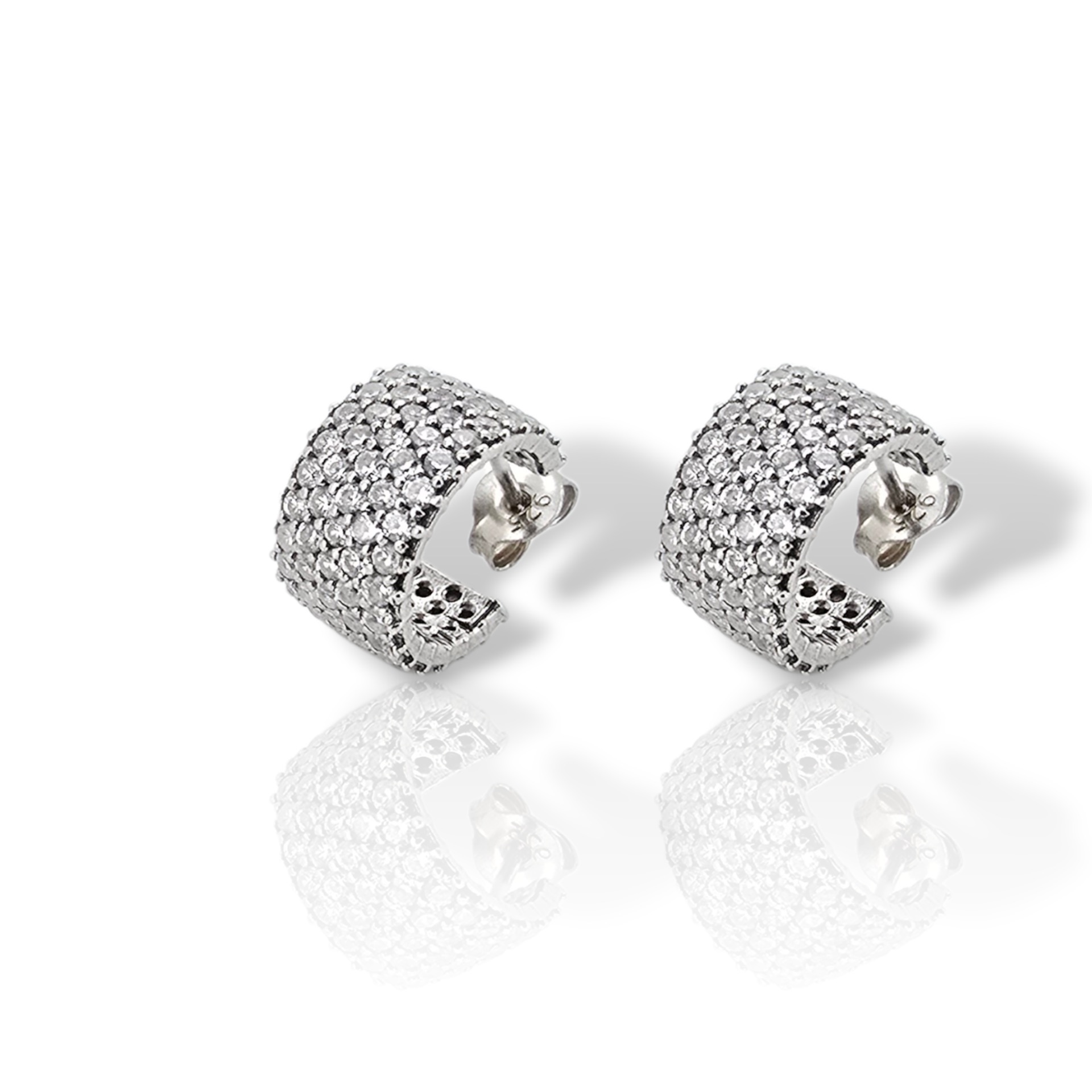 Σκουλαρίκια μισό κρικάκι απο επιπλατινωμένο ασήμι 925° (code H002855)