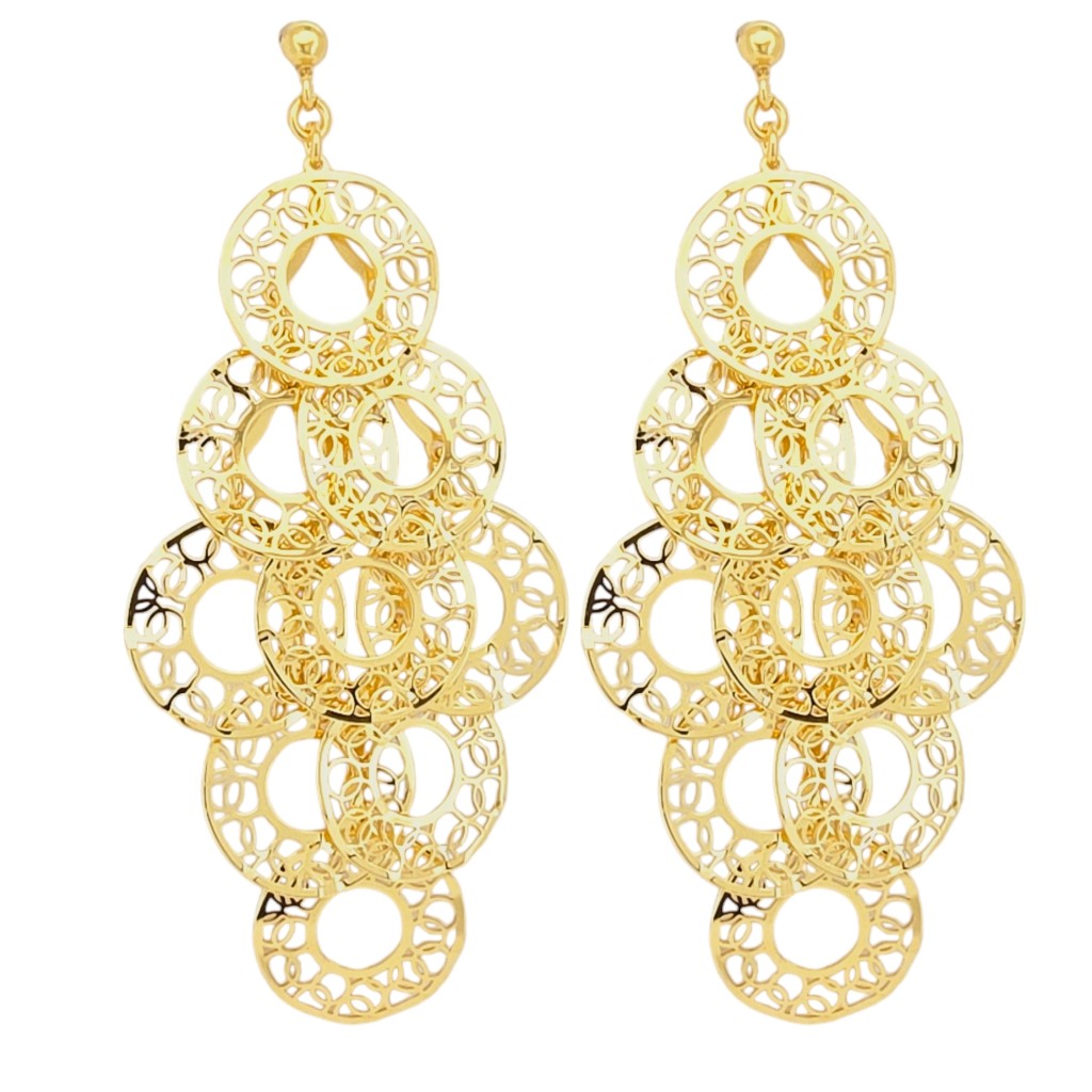 Orecchini pendenti in argento 925° dorato (code SHK 905137)