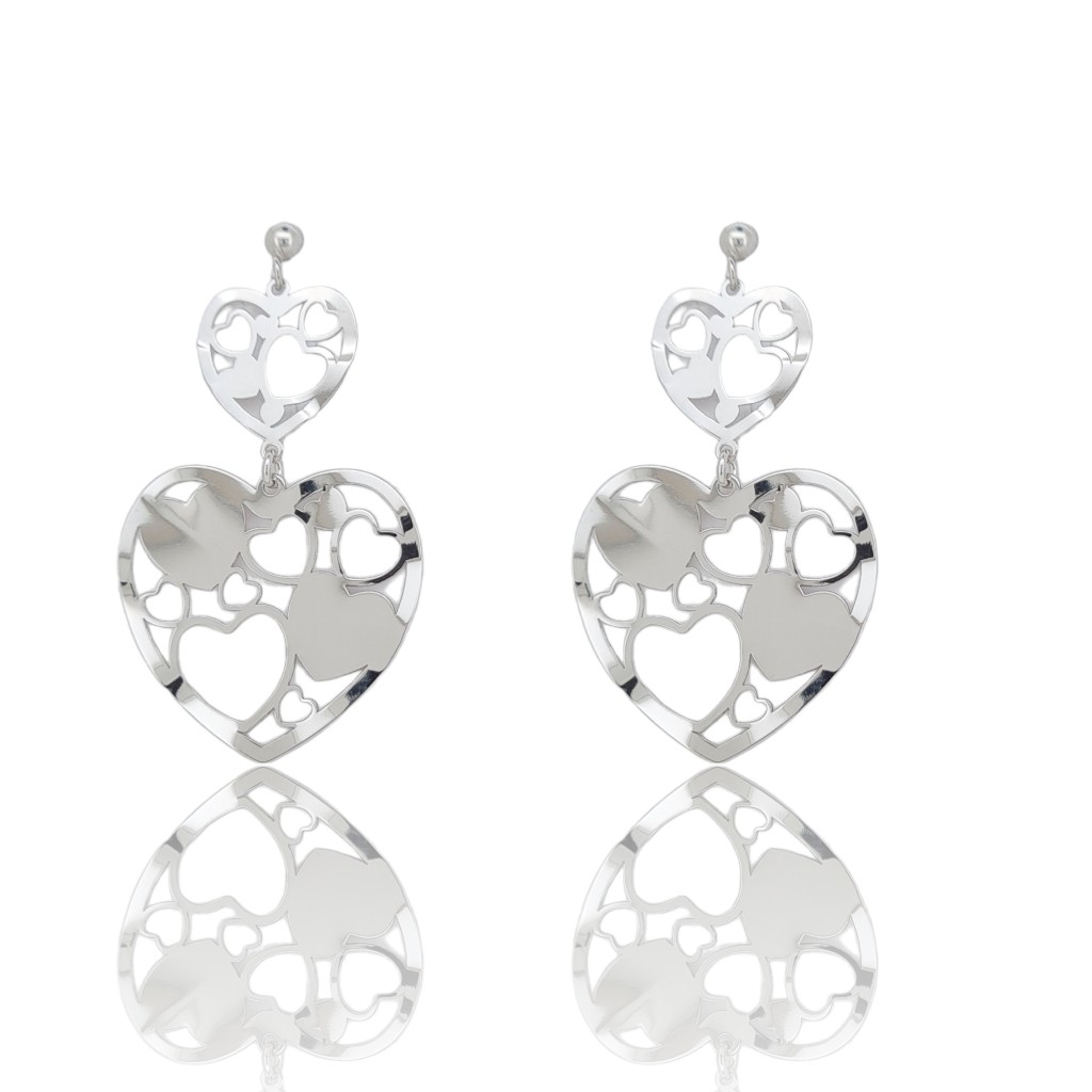 Platinum plated silver 925º  earrings (code SHK1366)