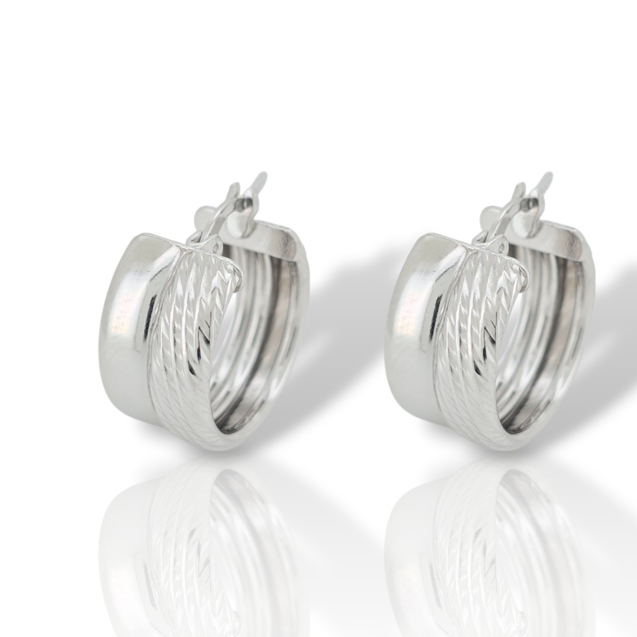 Σκουλαρίκια κρικάκι απο επιπλατινωμένο ασήμι 925° (code SVX2500853)