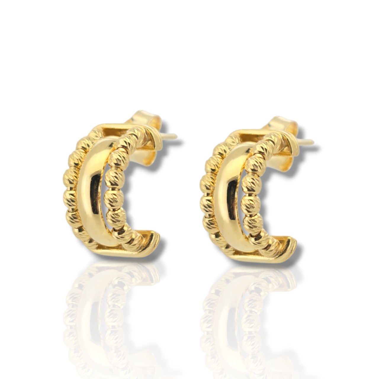 Σκουλαρίκια μισό κρικάκι απο επιχρυσωμένο ασήμι 925° (code SVX2501023D)