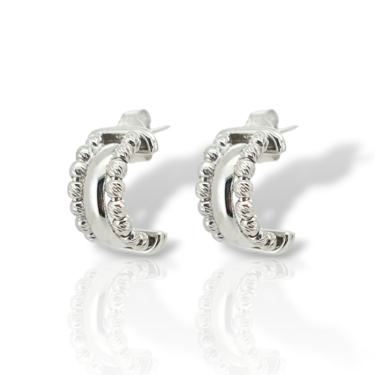 Σκουλαρίκια μισό κρικάκι απο επιπλατινωμένο ασήμι 925° (code SVX2501023)