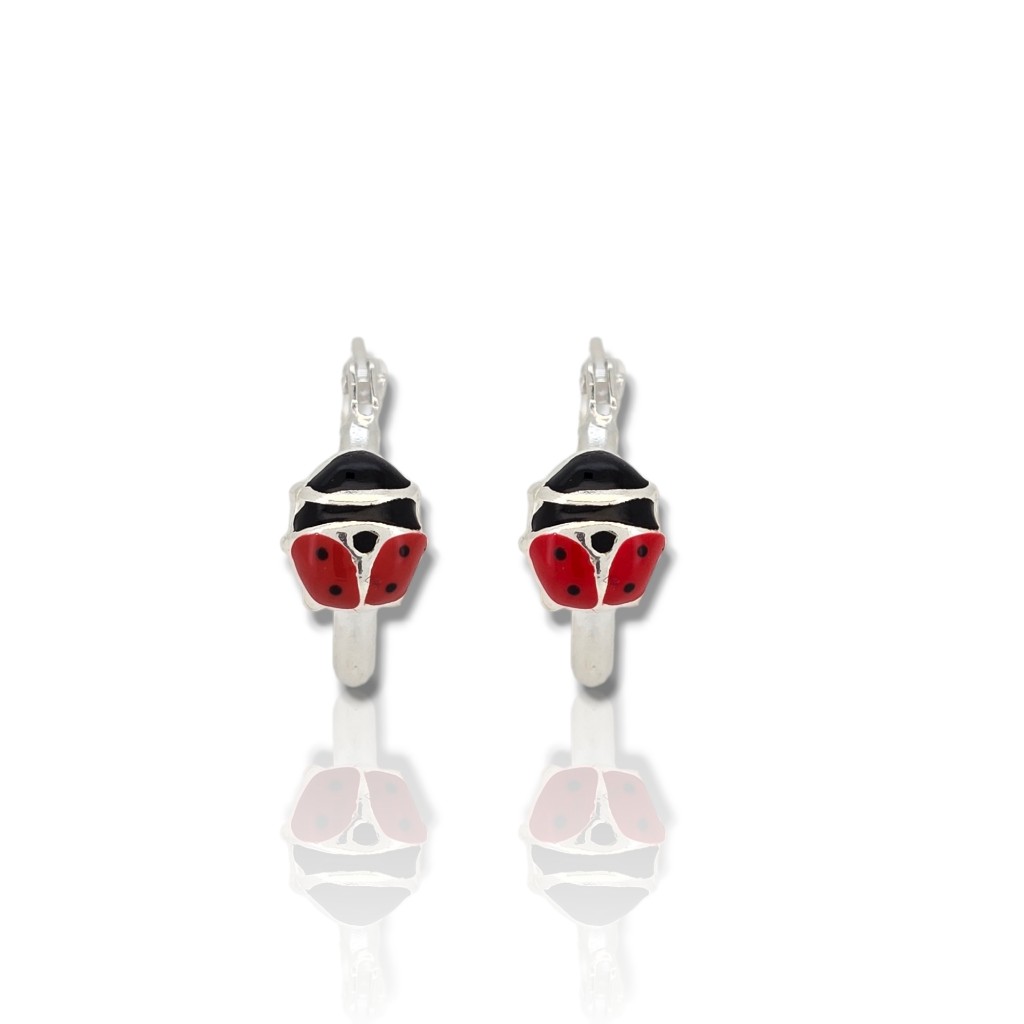 Platinum plated, Lady Bug, silver 925º  earrings  (code TX2856)