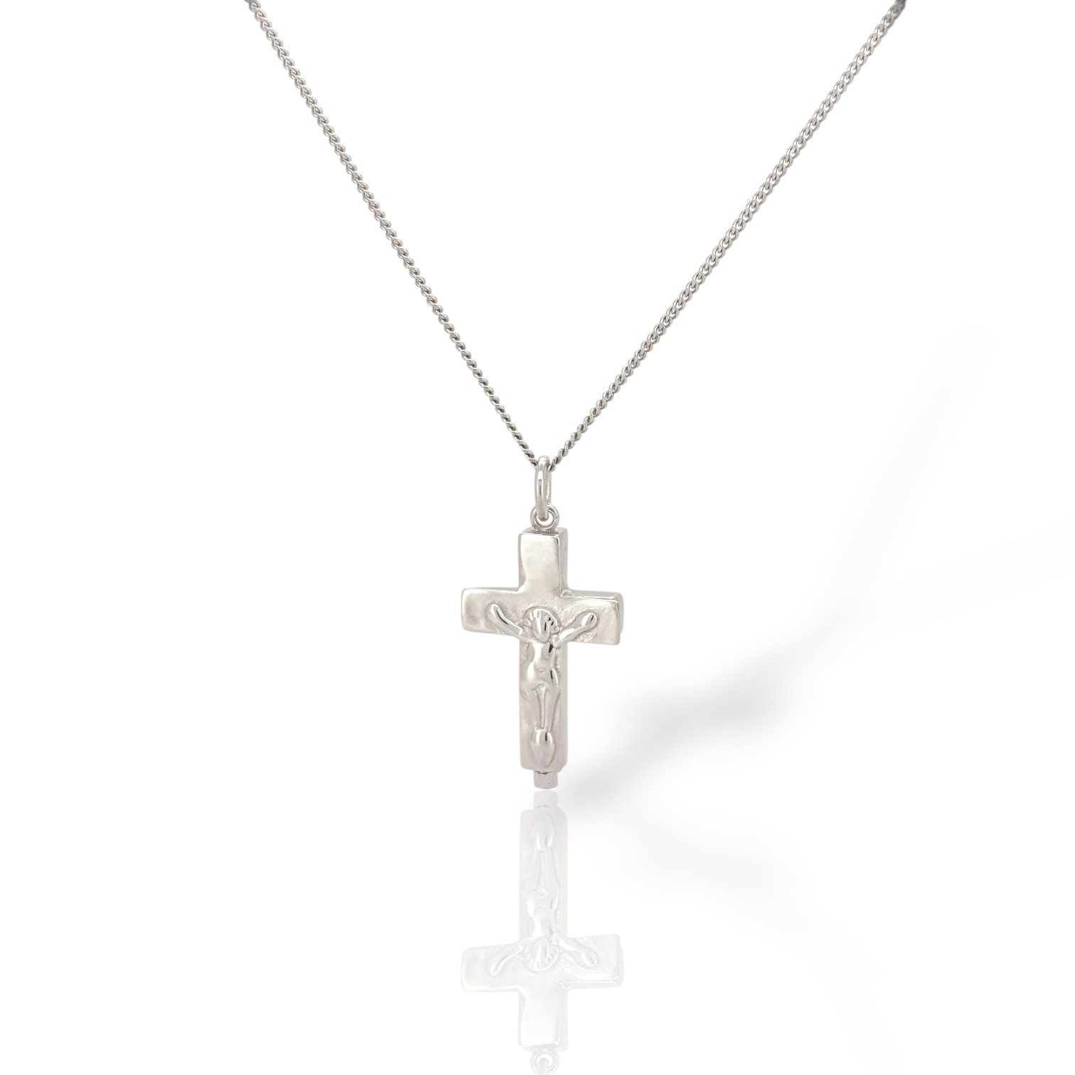 Ασημένιο Επιπλατινωμένο Φυλαχτό - Σταυρός 
