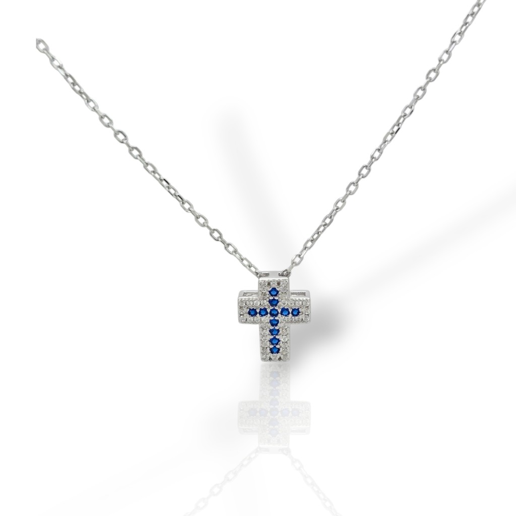 Croce in argento 925° rodiato (code FC010823)