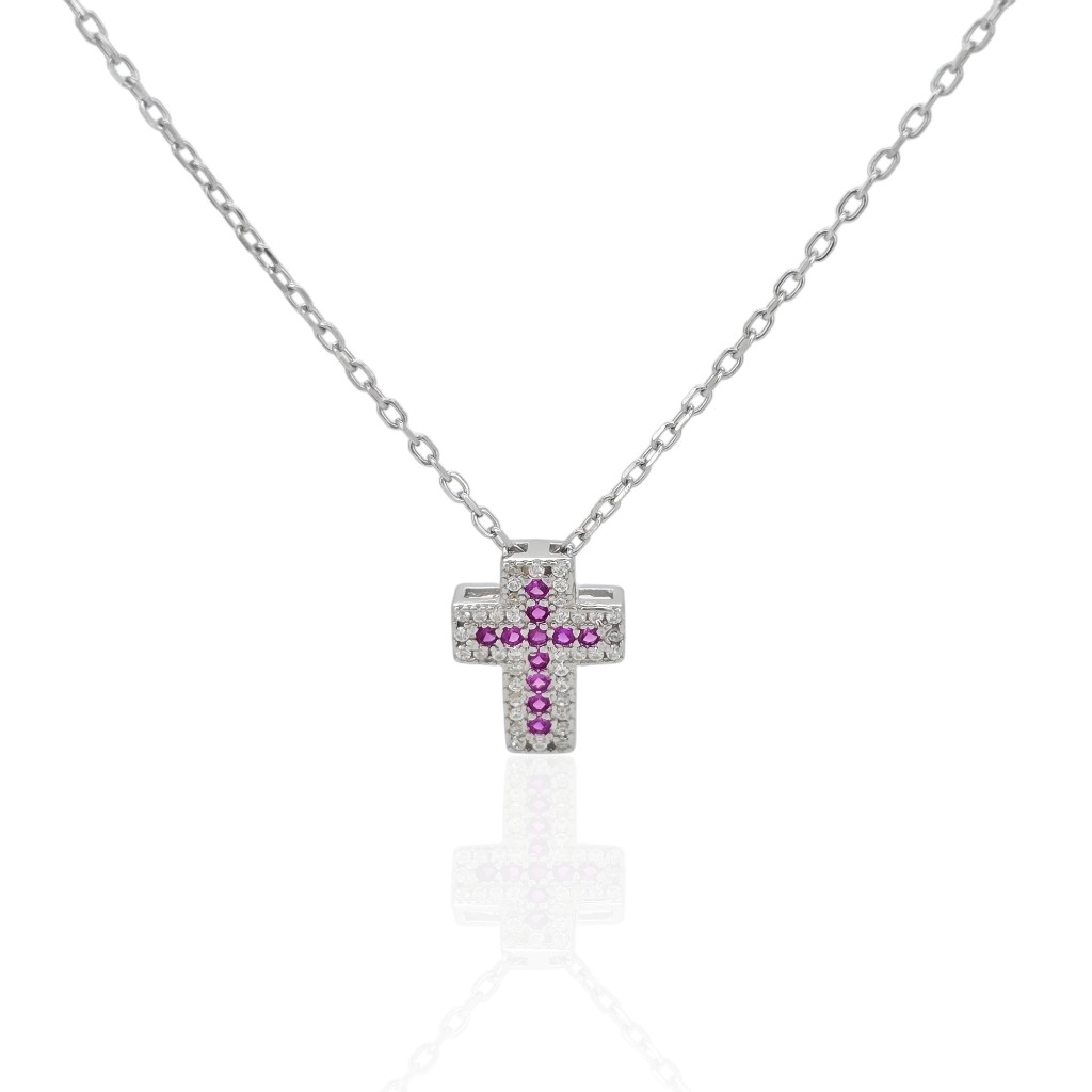 Platinum plated silver 925º Cross  (code FC010822)