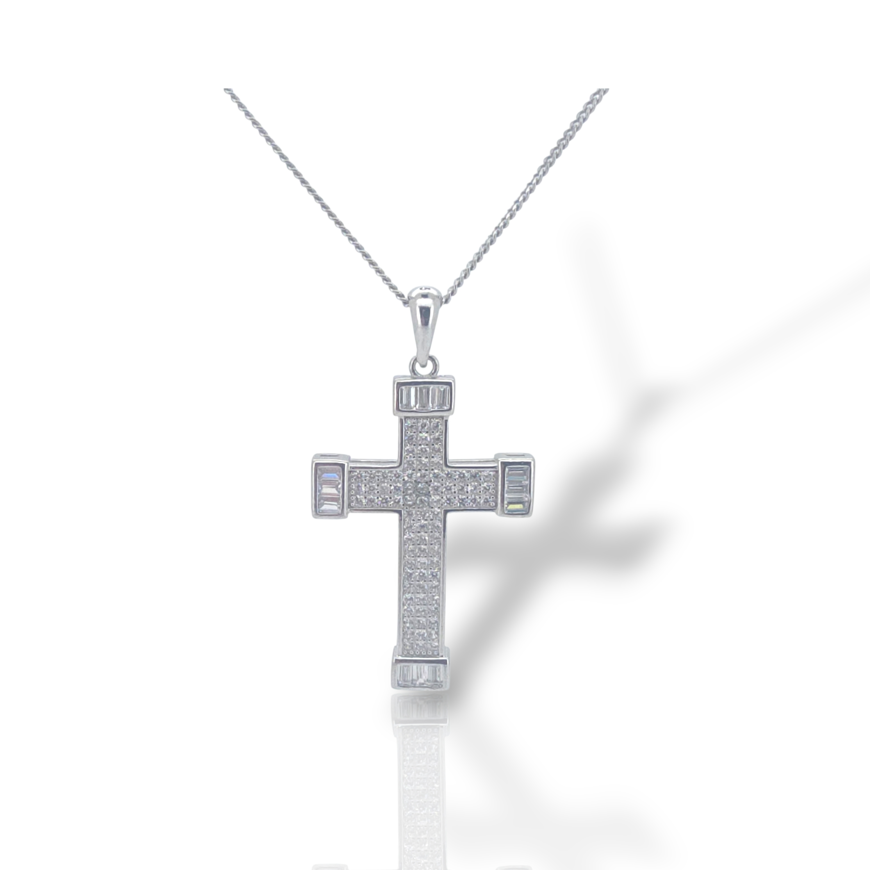 Croce in argento 925° rodiato GEM001492