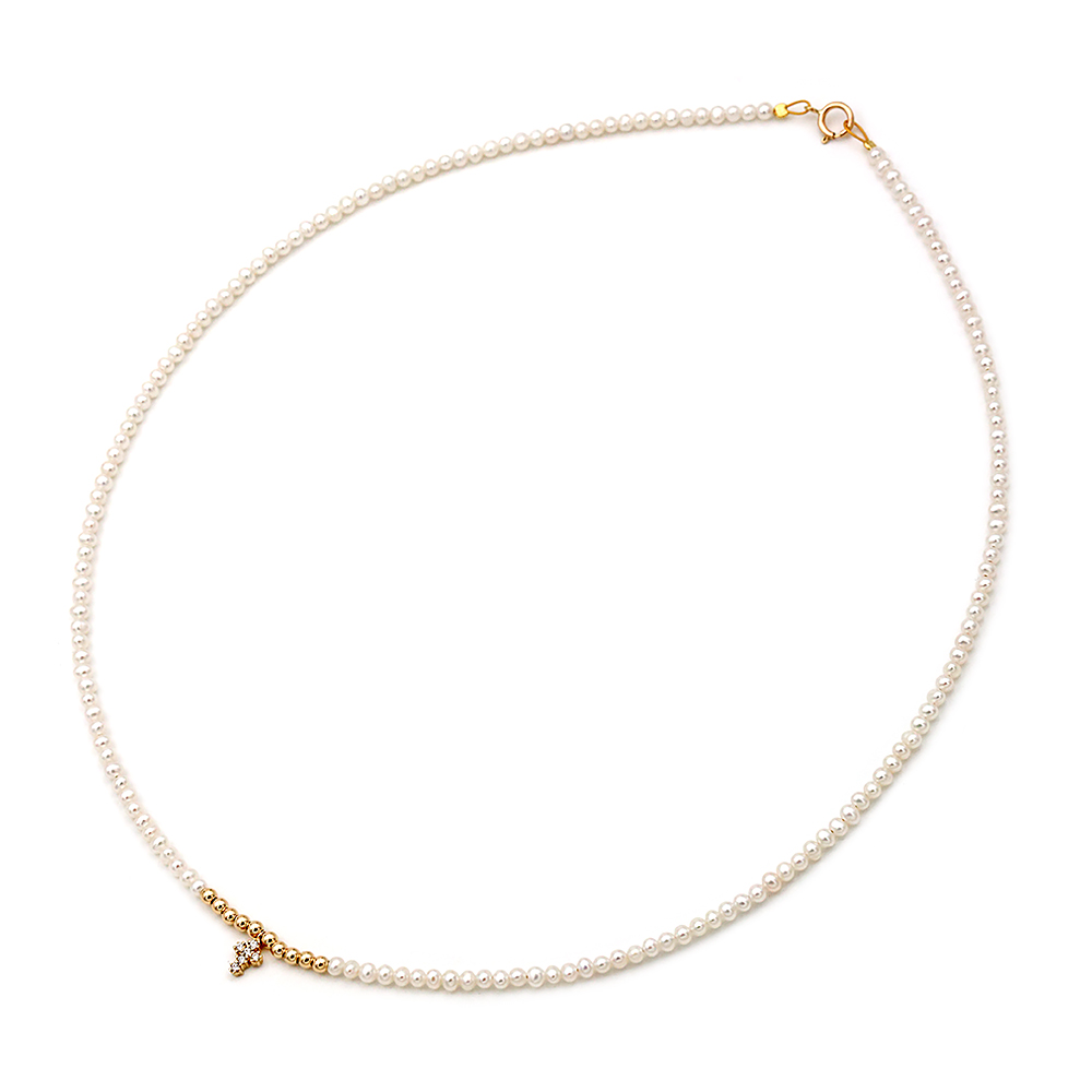 Κολιέ μαργαριτάρια Fresh Water Pearl 2,5-3,0mm Κ14 (115093)