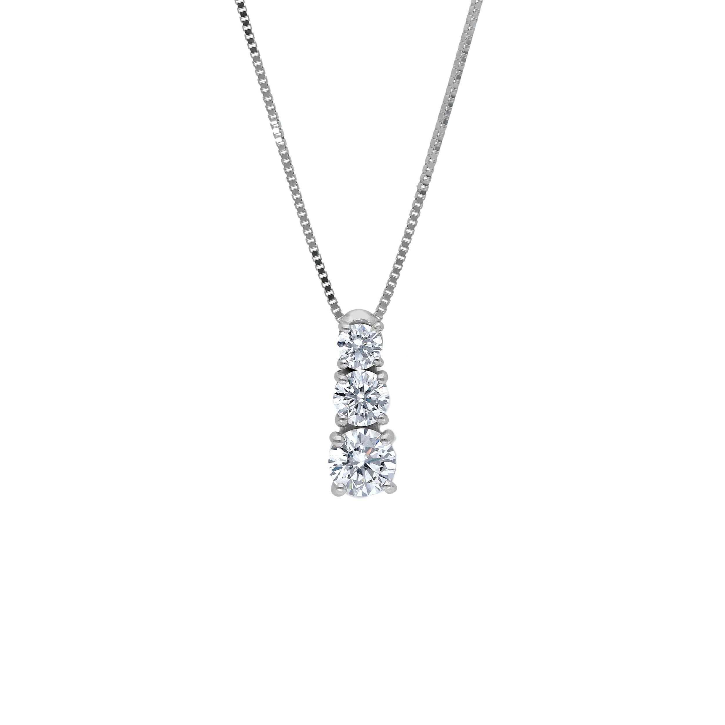 Μενταγιόν απο λευκό χρυσό κ9 με ζιργκόν (code S168875)