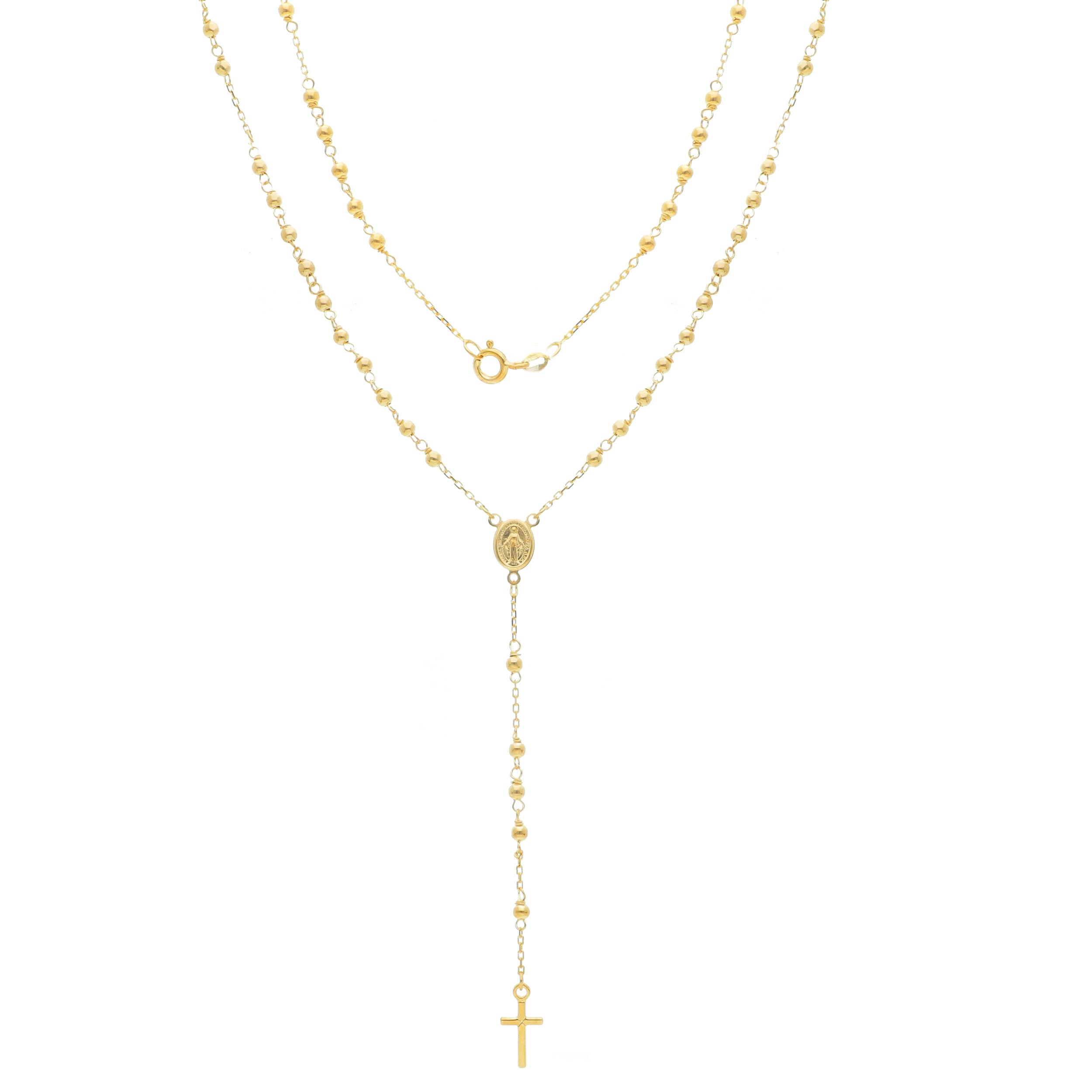 Collana rosario in oro giallo k14  (code S193602)