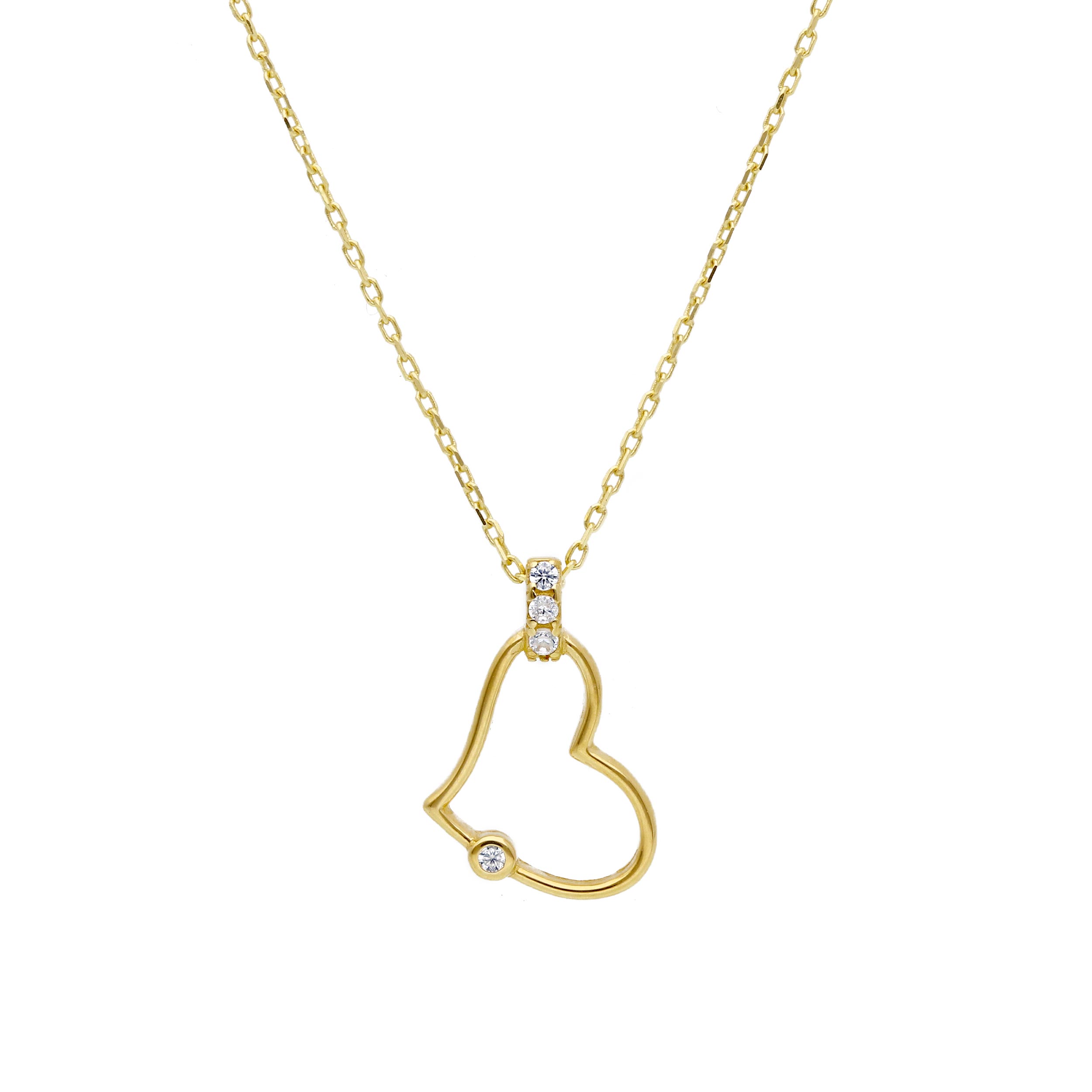 Golden heart necklace k14 (code S218262)