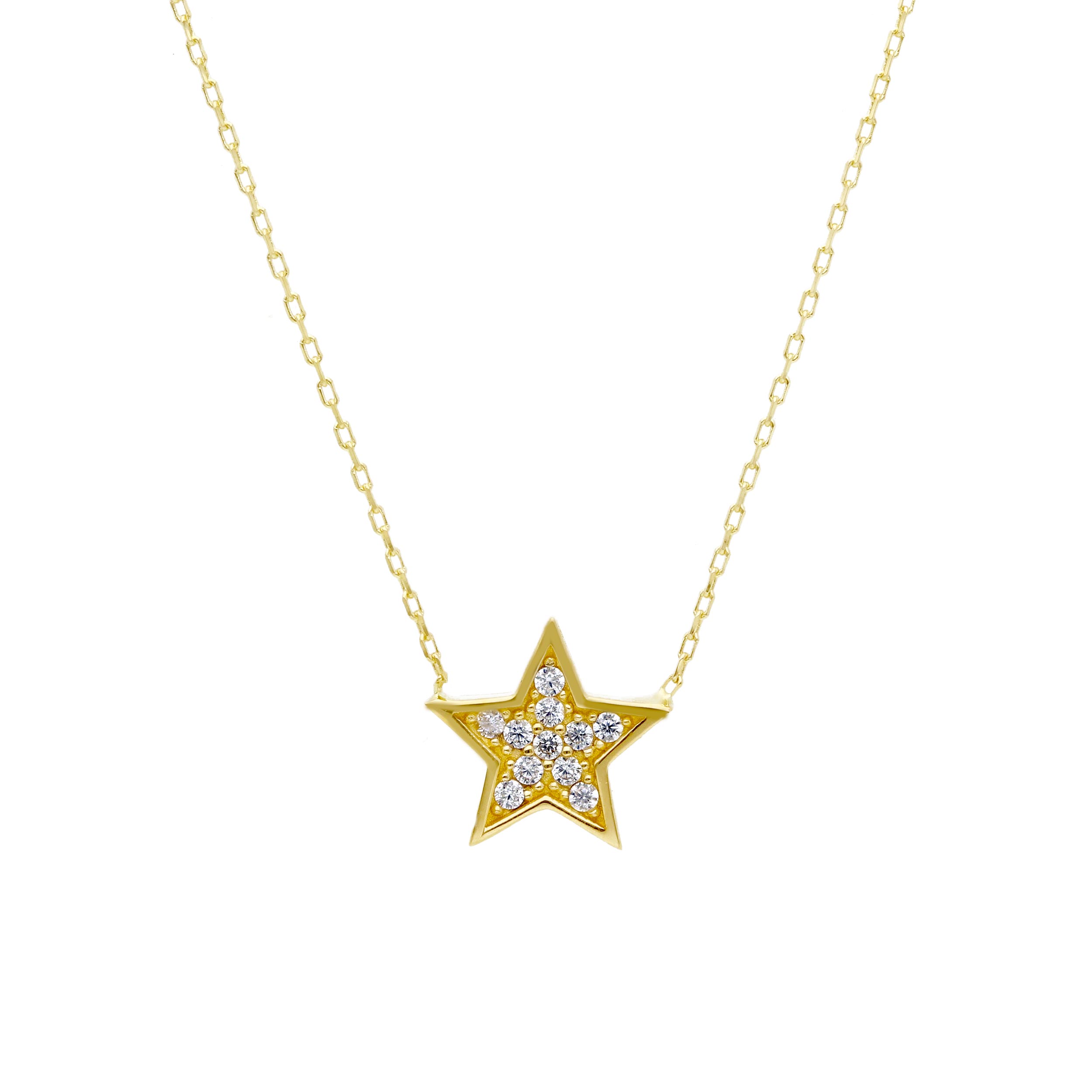 Yellow gold necklace k14 with zircon (code S224100)
