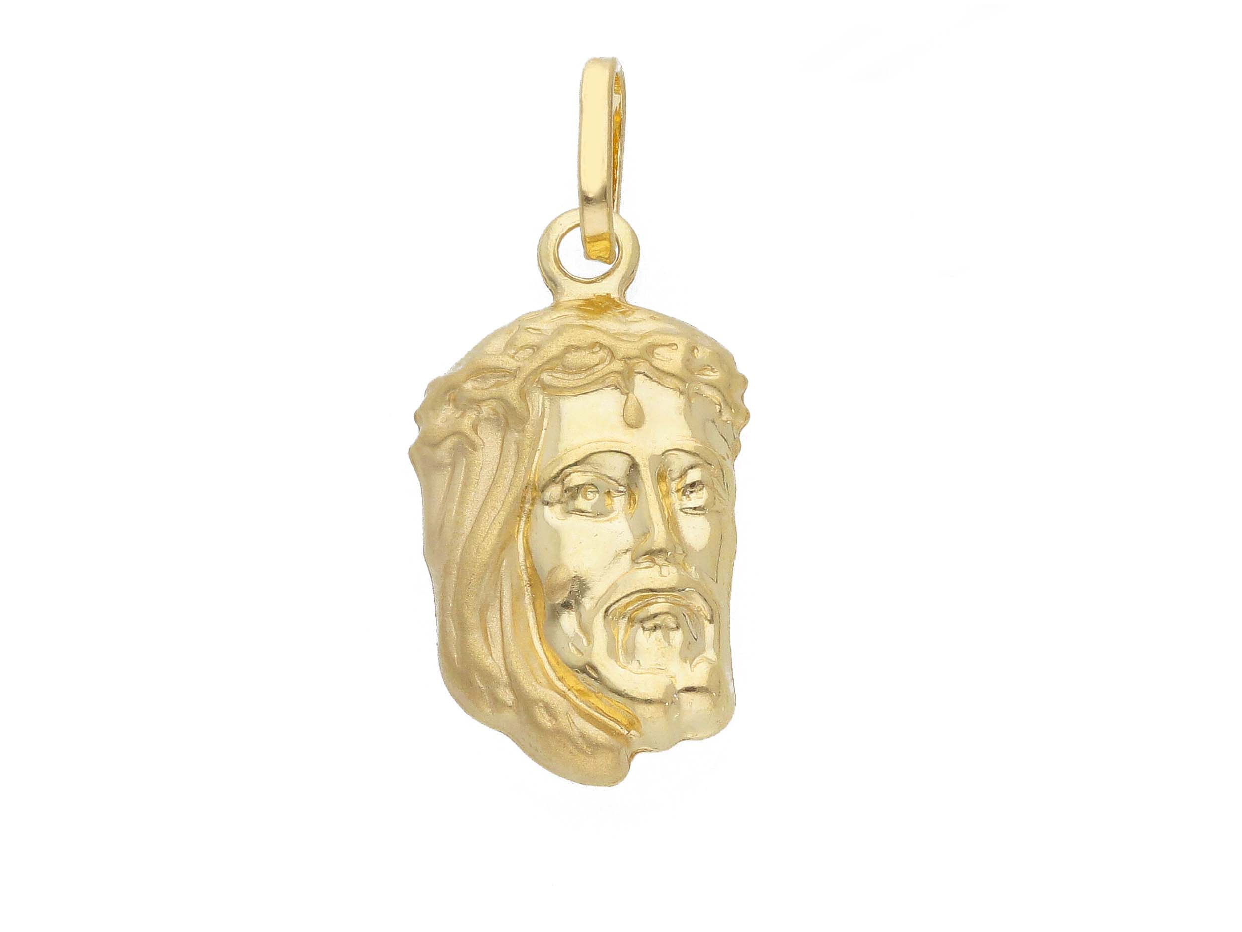 Ciondolo Testa di Gesù Cristo in oro giallo k14 (code S229727)