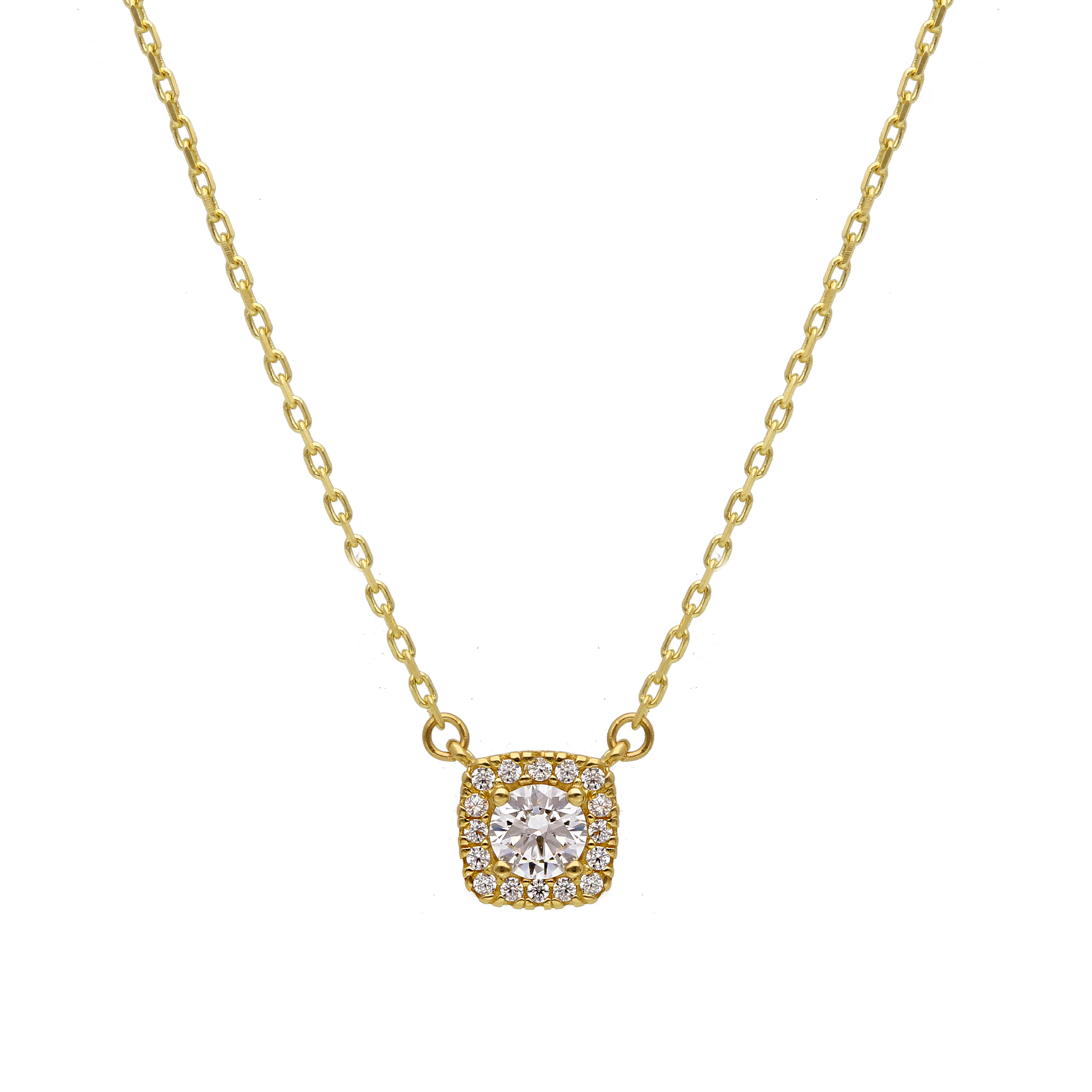 Girocollo in oro giallo k14 con zirconi cubici (code S244039)