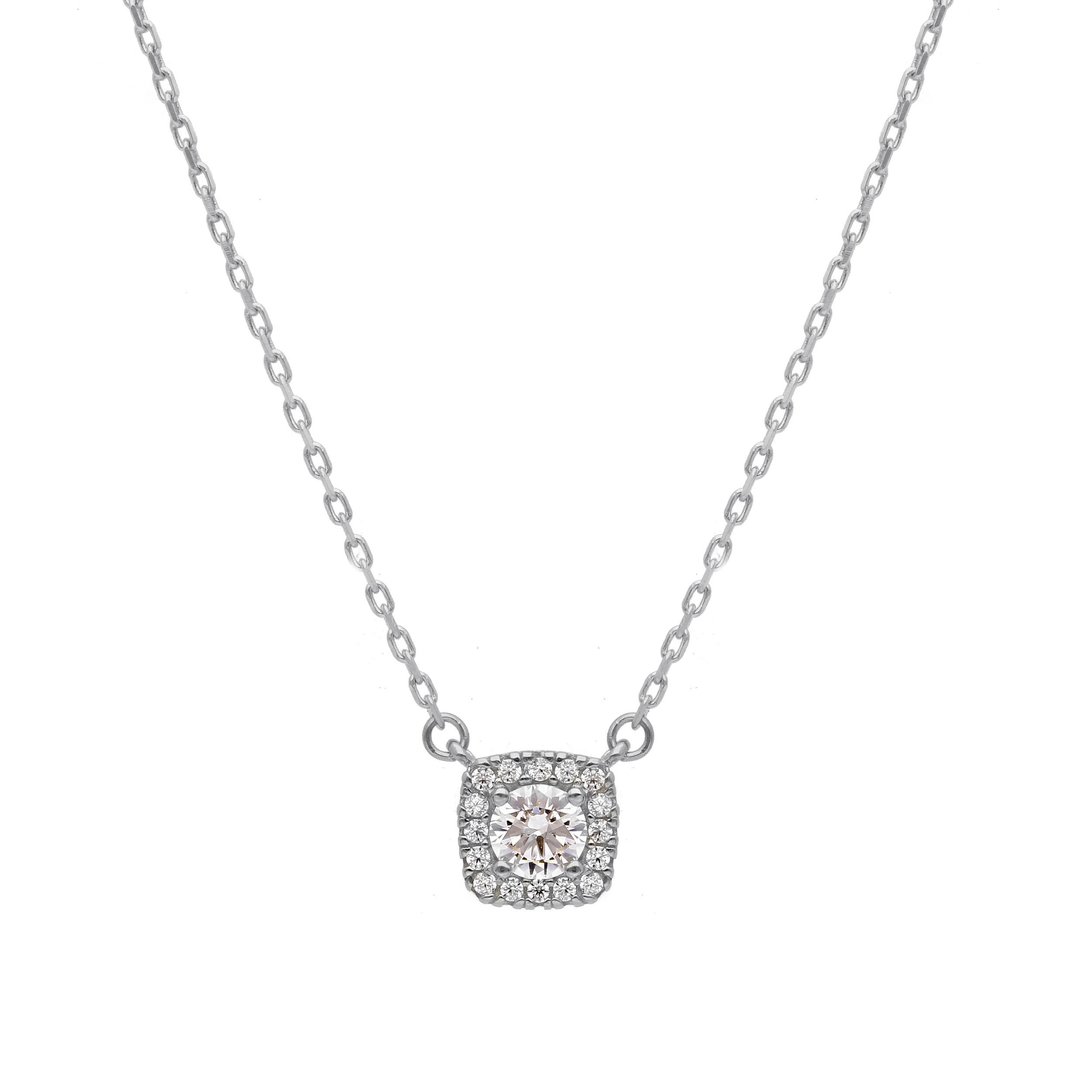 Girocollo in oro bianco k14 con zirconi cubici (code S244048)