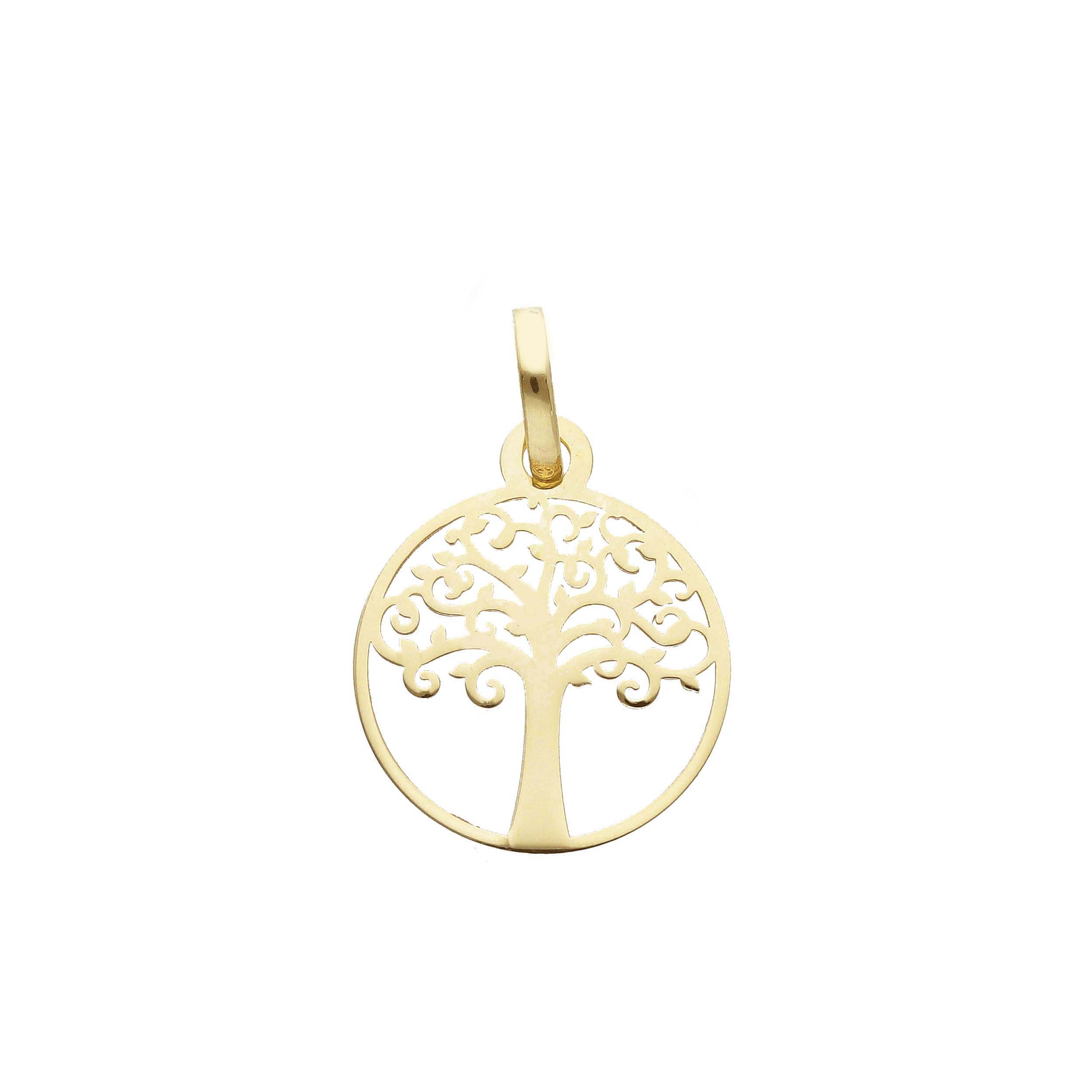 Υellow gold necklace k14 with the tree of life (code S252105)