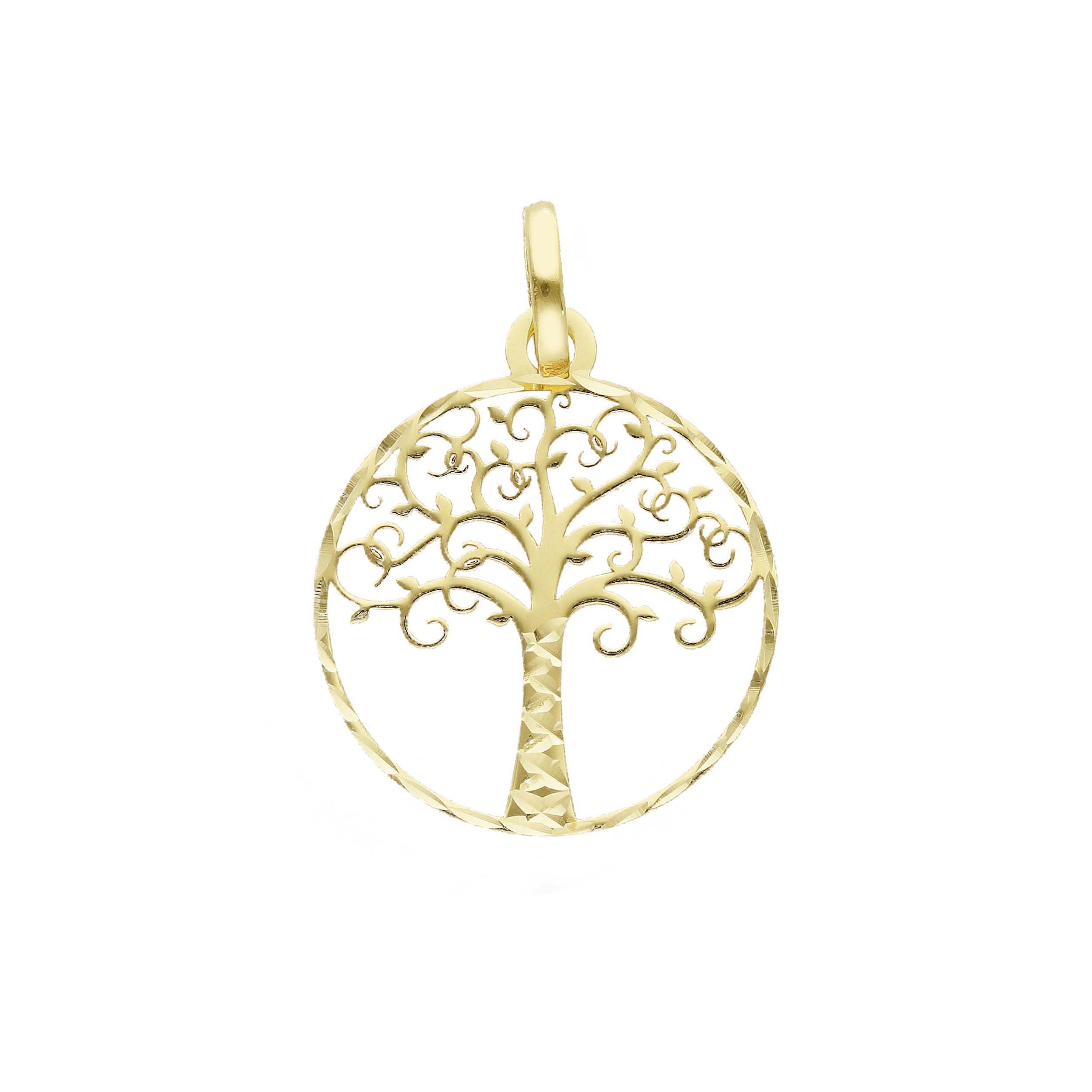 Υellow gold necklace k14 with the tree of life (code S252107)