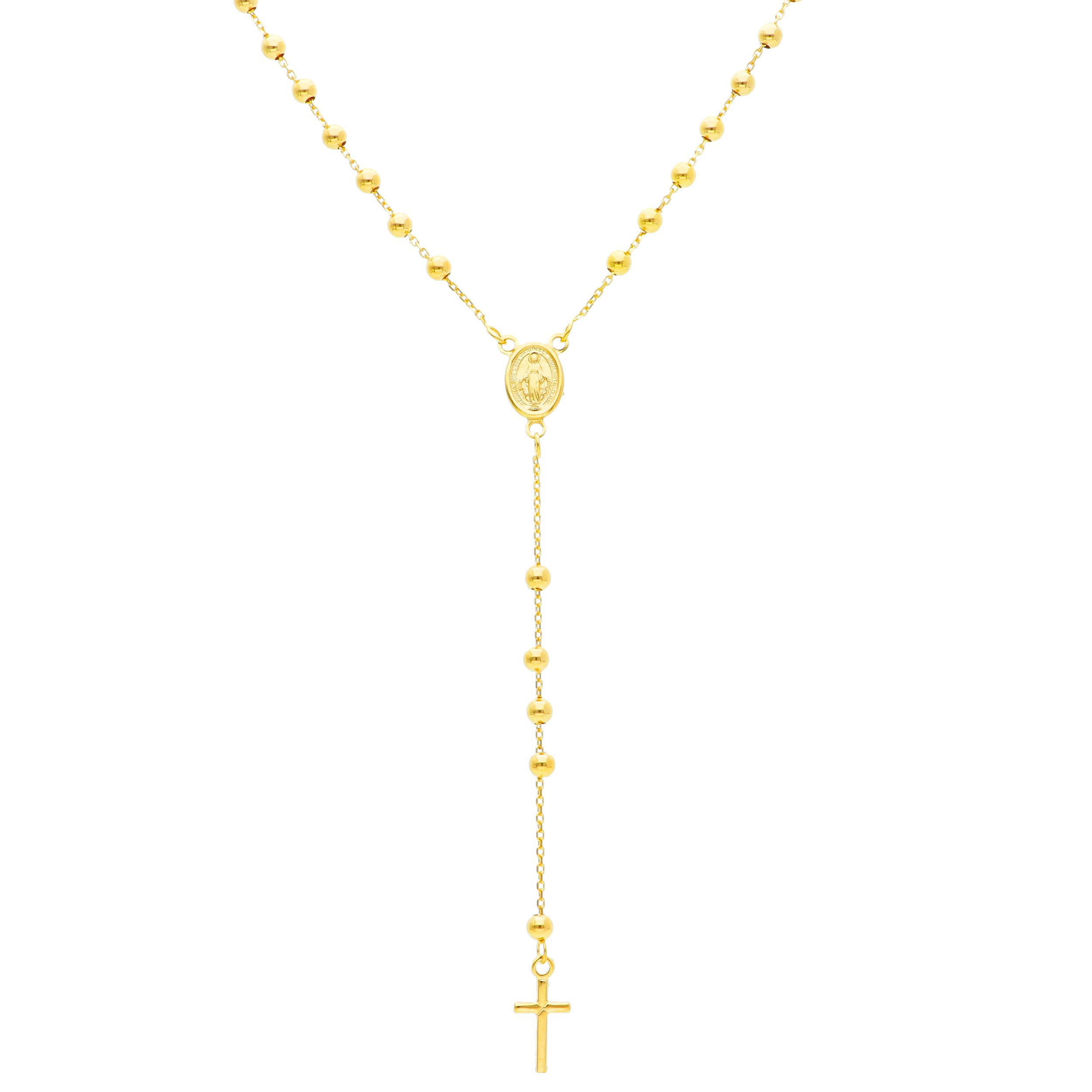 Collana rosario in oro giallo k14  (code S254732)