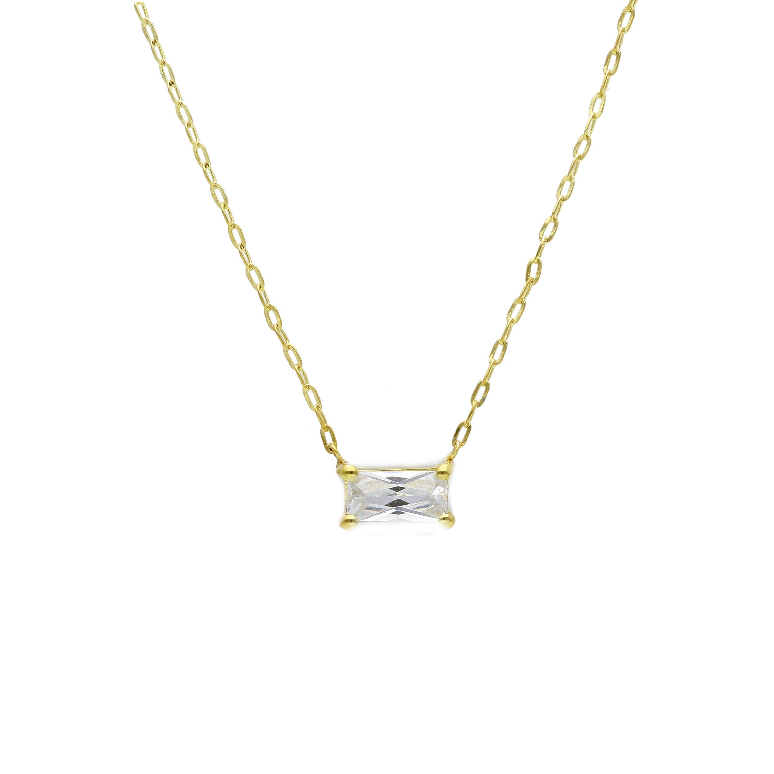 Yellow gold necklace k14 with zircon (code S263180)