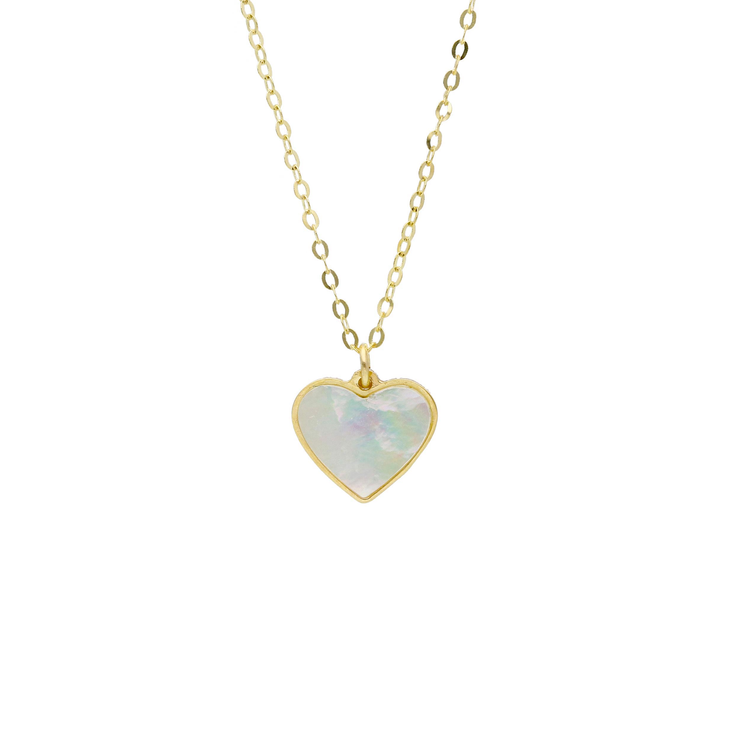 Yellow gold necklace k9 with mother of pearls  (code S265525)