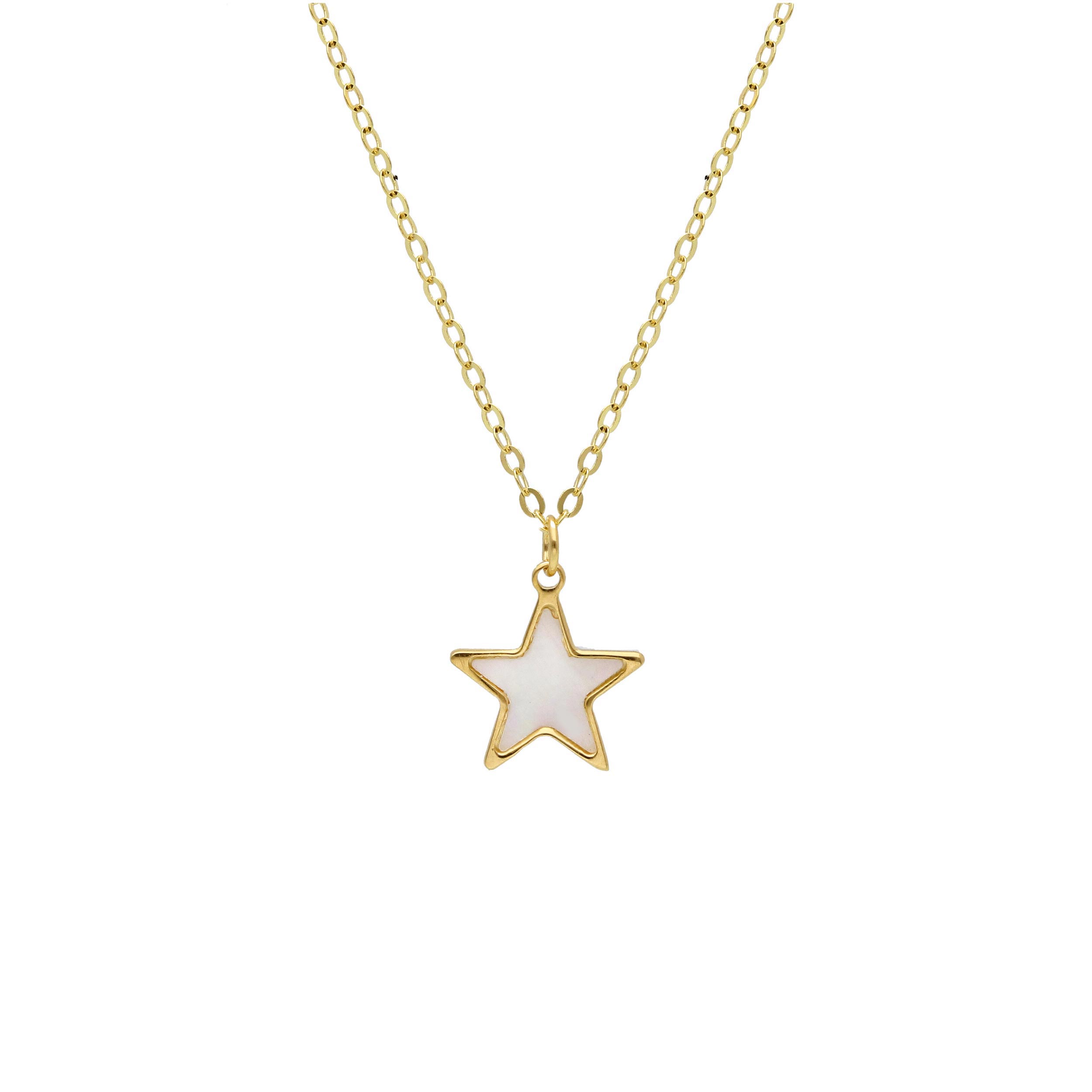 Yellow gold necklace k9 with mother of pearls  (code S265526)