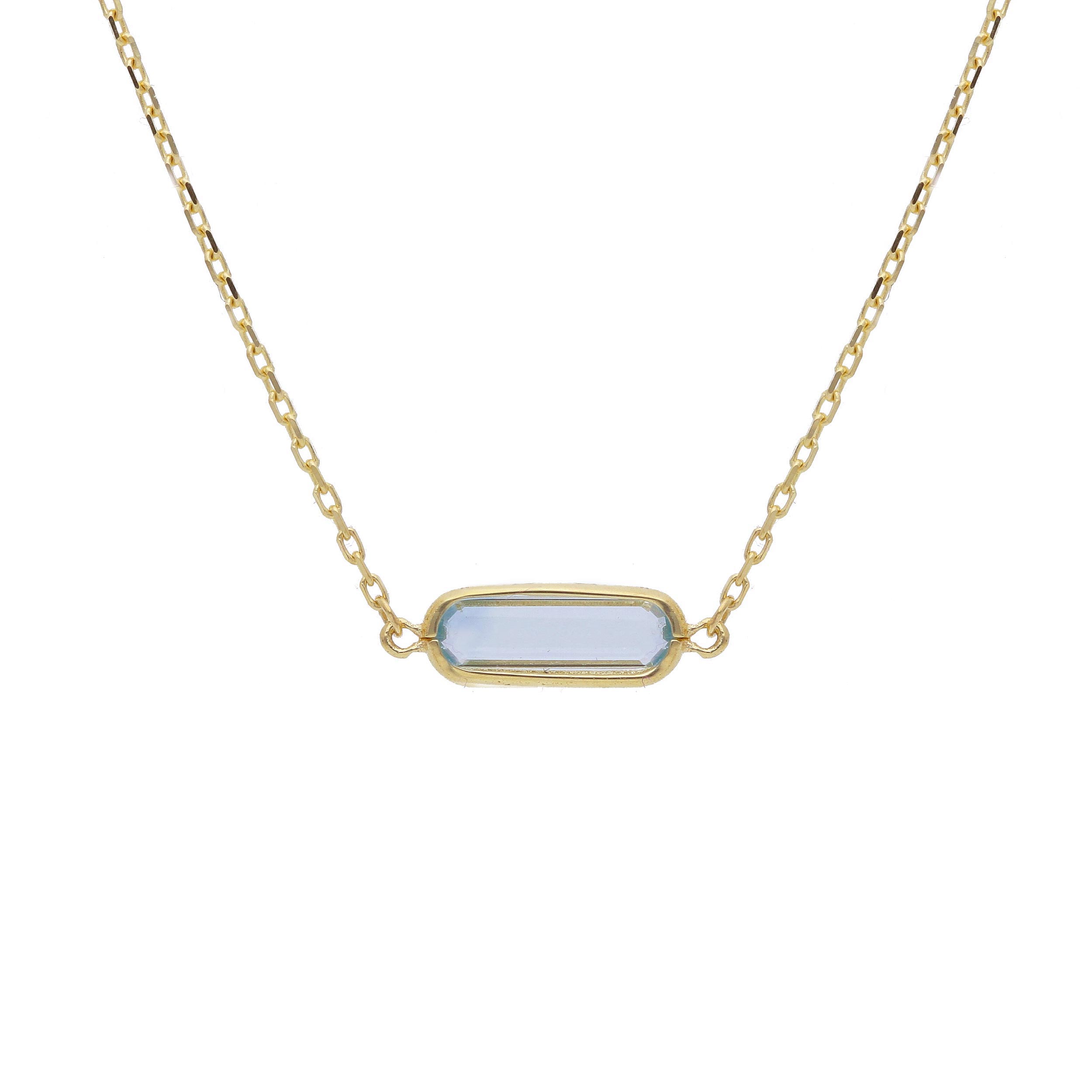 Girocollo  in oro giallo κ9 con Topazio Blu (code S274242)