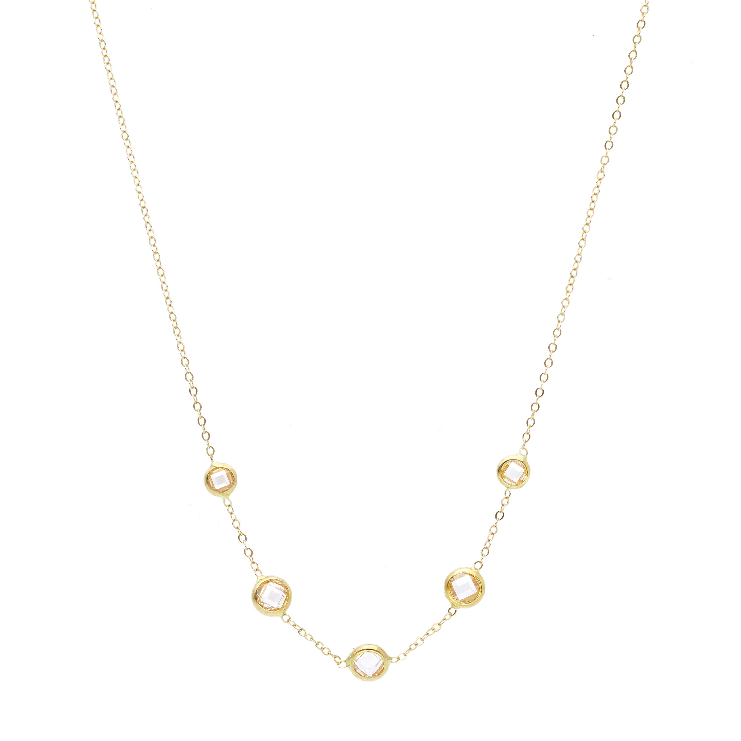 Yellow Gold κ14 Necklace with Zircon (code S278311)