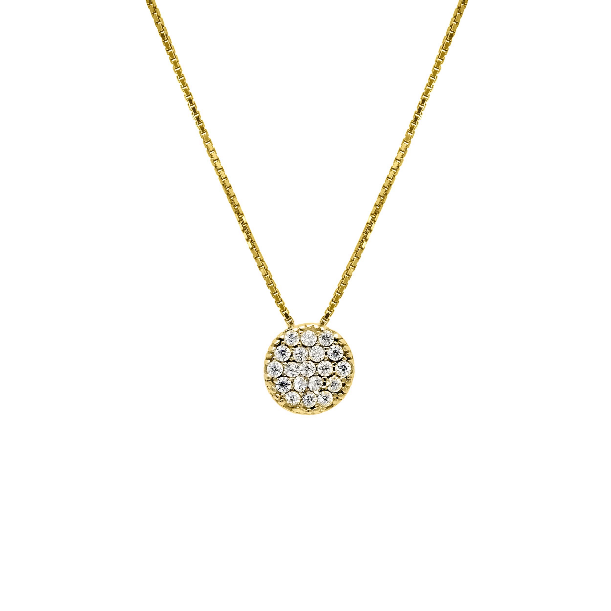 Yellow gold necklace k14 with zircon (code S279562)