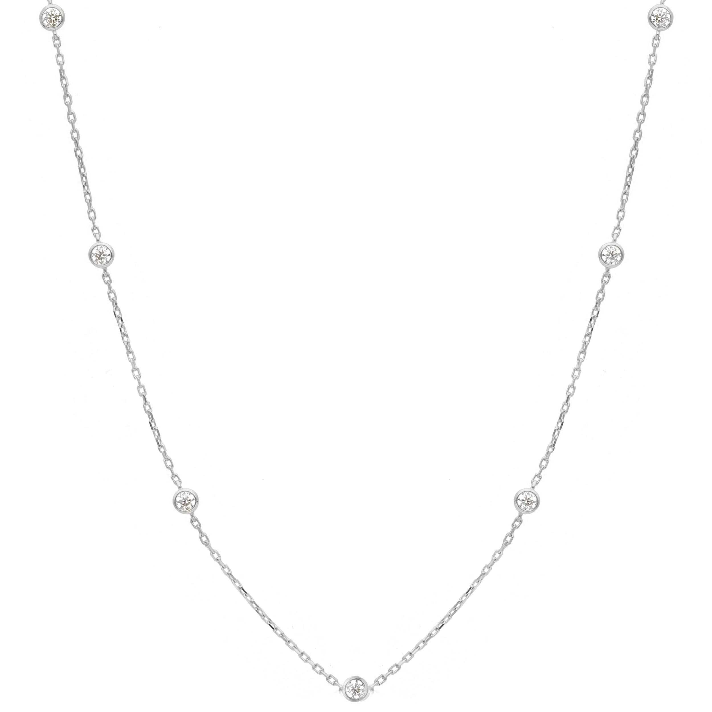 Κολιέ απο λευκό χρυσό κ9 με ζιργκόν  (code S279882)