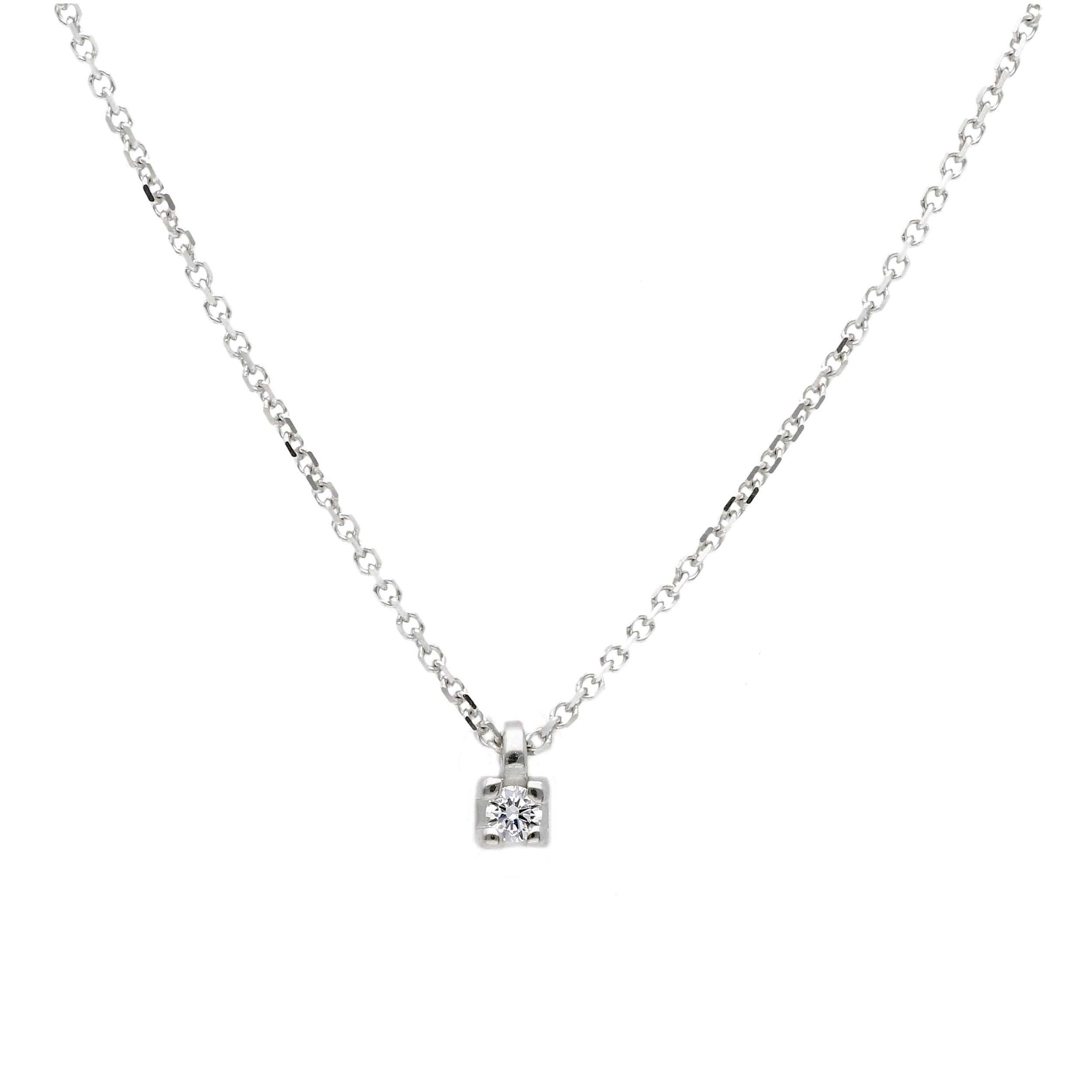 Μονόπετρο μενταγιόν απο λευκό χρυσό κ9 με διαμάντι (code  S282980BB)