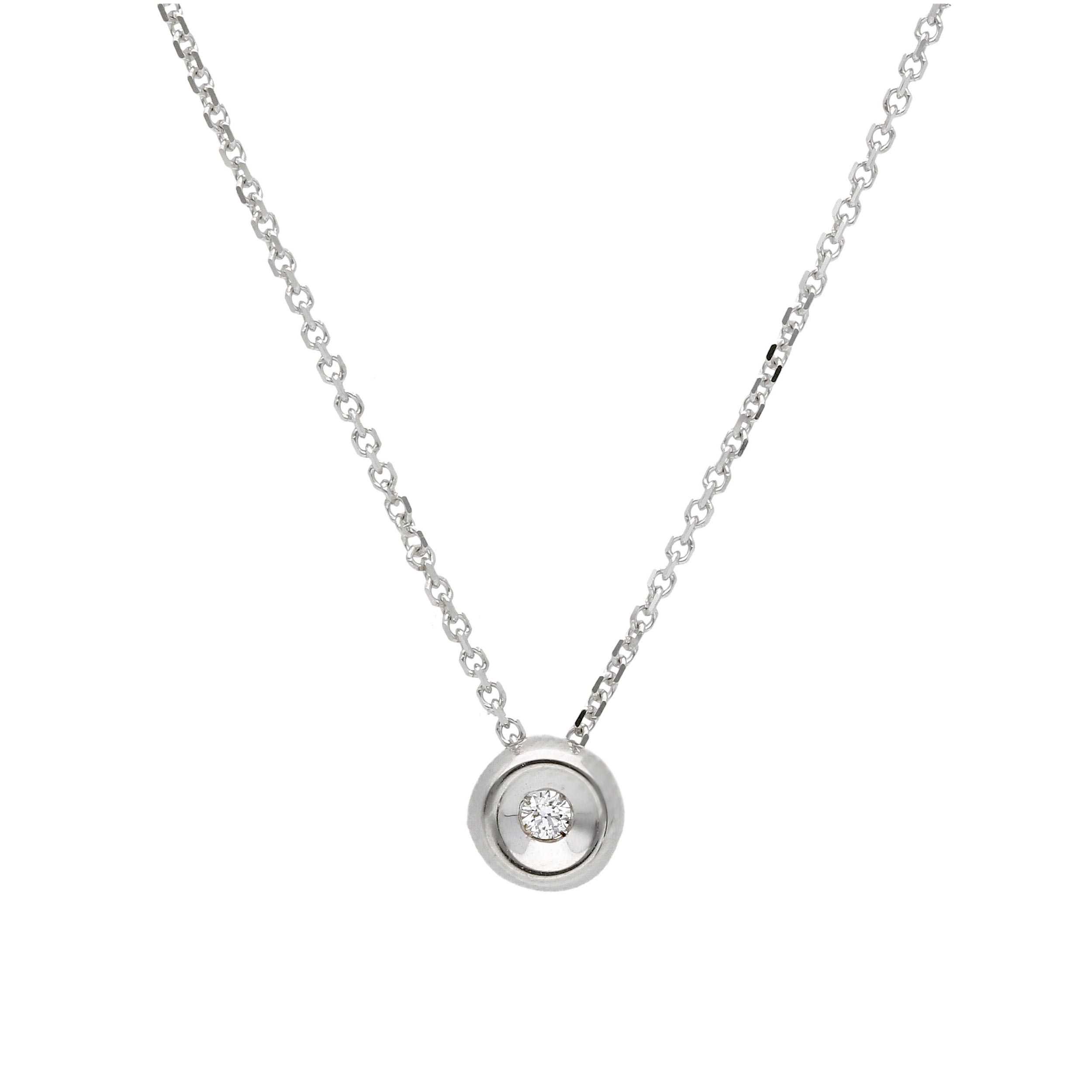 Μονόπετρο μενταγιόν απο λευκό χρυσό κ9 με διαμάντι (code  S282986BB)