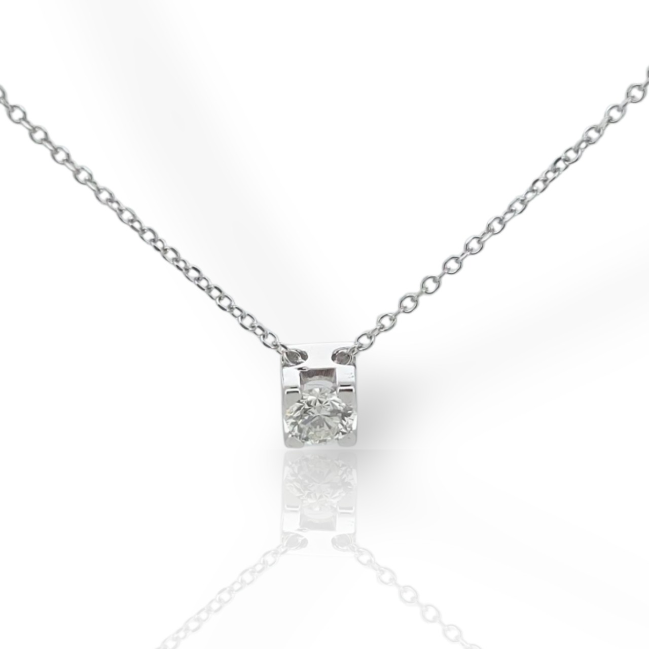 Μονόπετρο μενταγιόν κ18 με διαμάντι (code M008246)