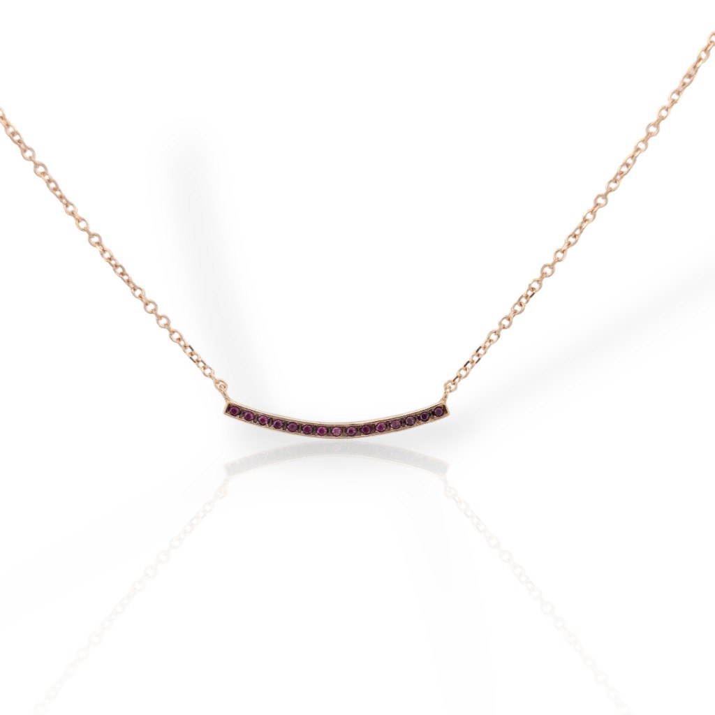 Rose gold necklace k9 with  zircon (code Μ2274)