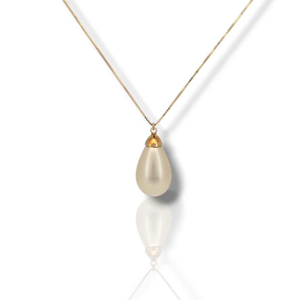 14k gold necklace with pearl (code M2724)