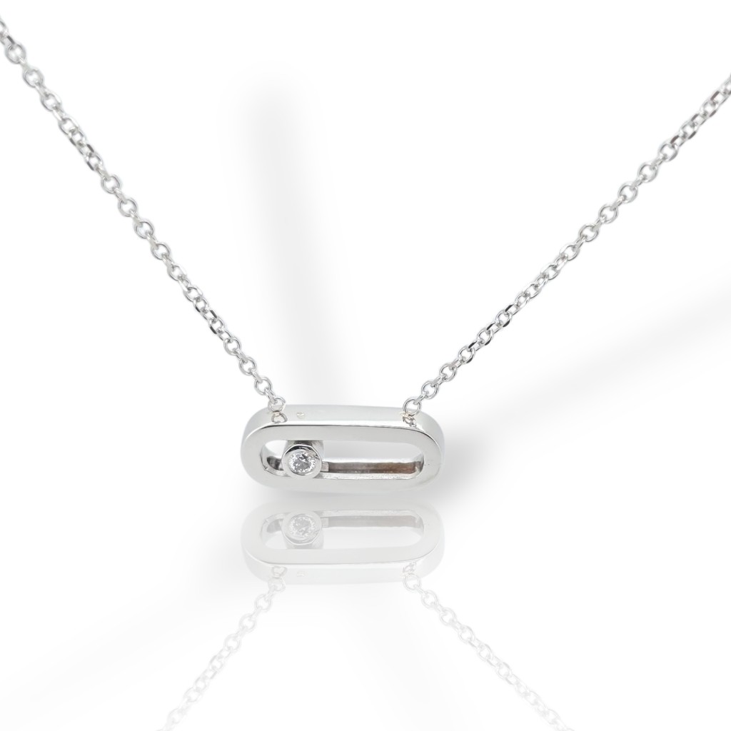 Girocollo in oro Bianco k14 con Diamante (code P2941)