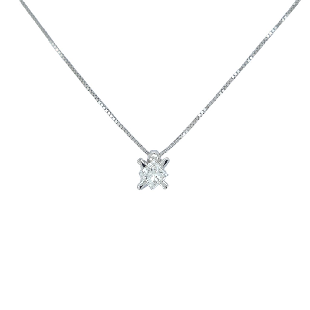 Punto di luce in oro bianco k18 con diamante (code T2317)