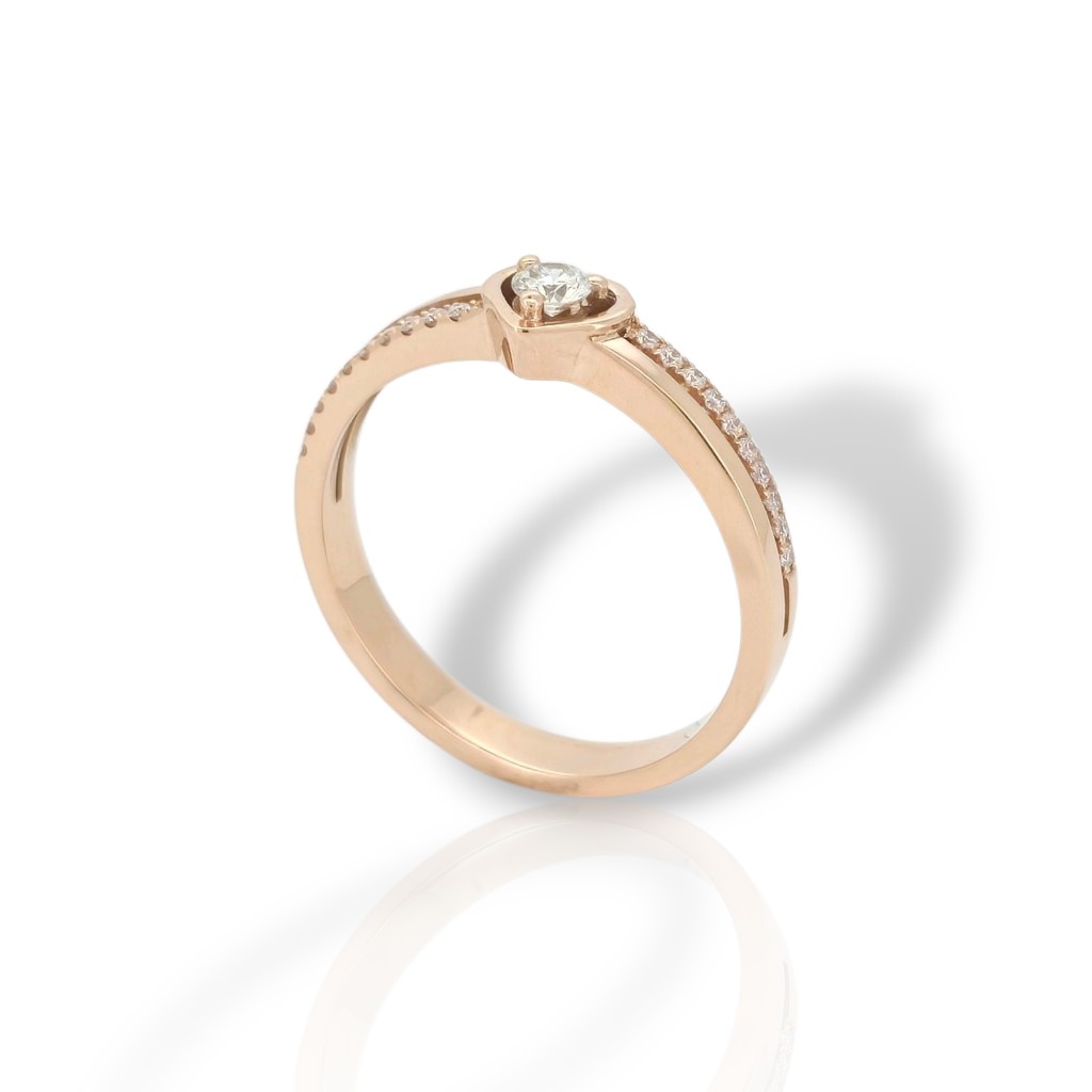 Anello in oro Rosa k18 con Diamanti (code S217569)