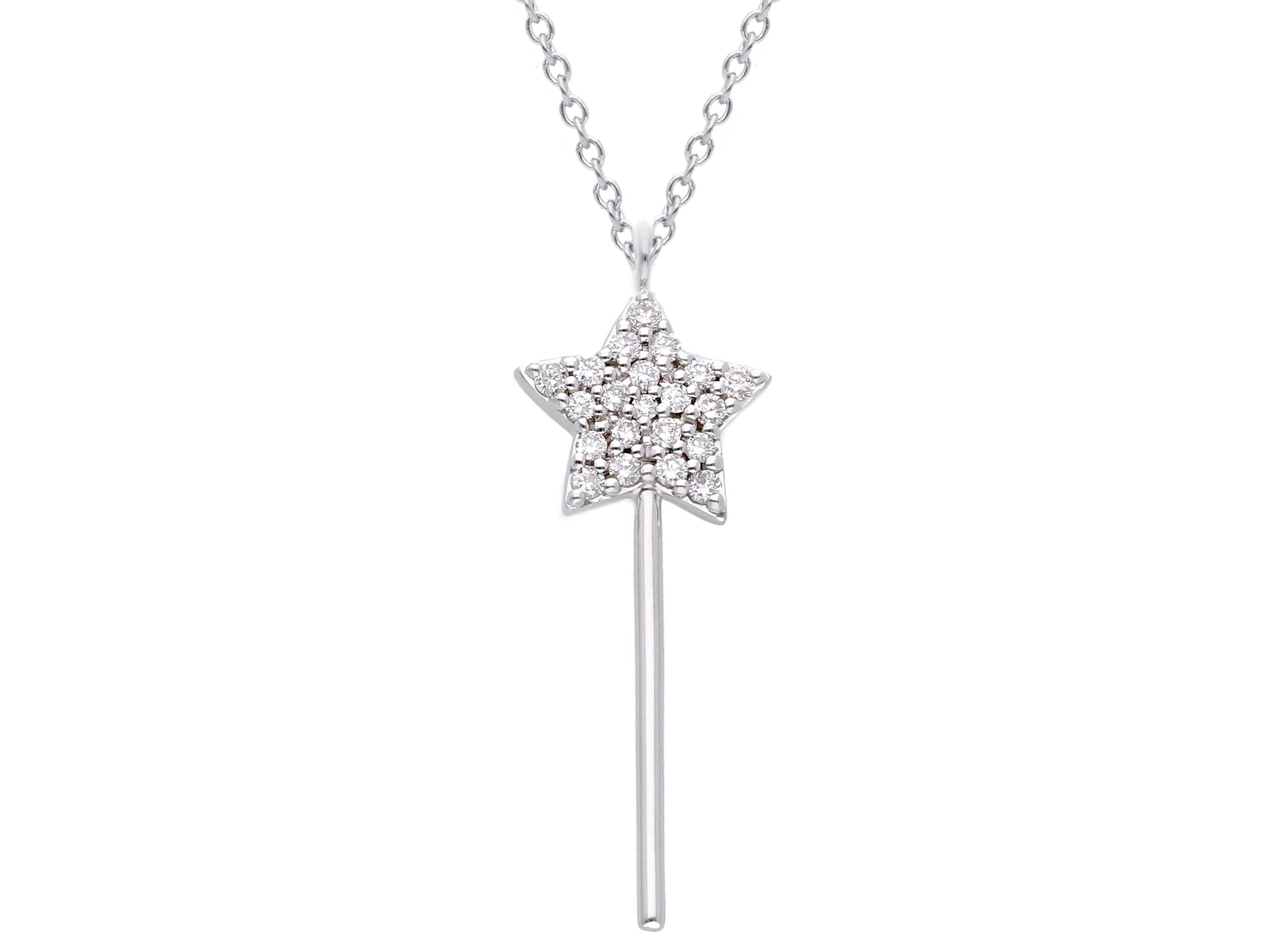  White gold necklace k18 with diamonds (code S268528BB)